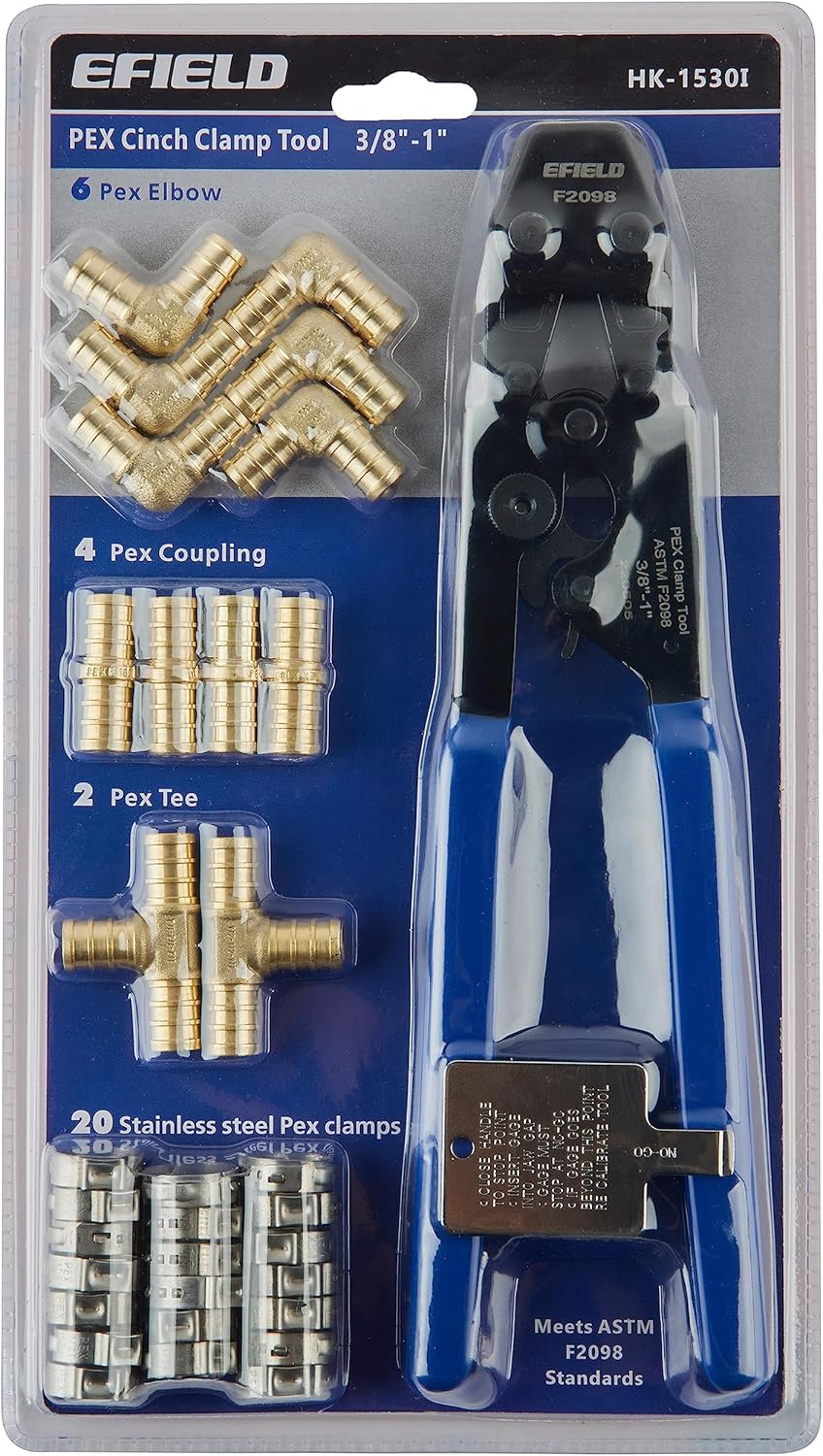 EFIELD 1/2-inch PEX Pipe Plumbing Installation Kit: 1/2-Inch X 200 ft 