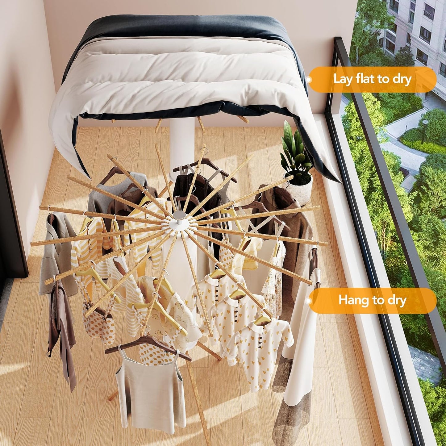 Clothes Drying Rack Tripod,Drying Rack Clothing,Laundry Drying Rack,Fl
