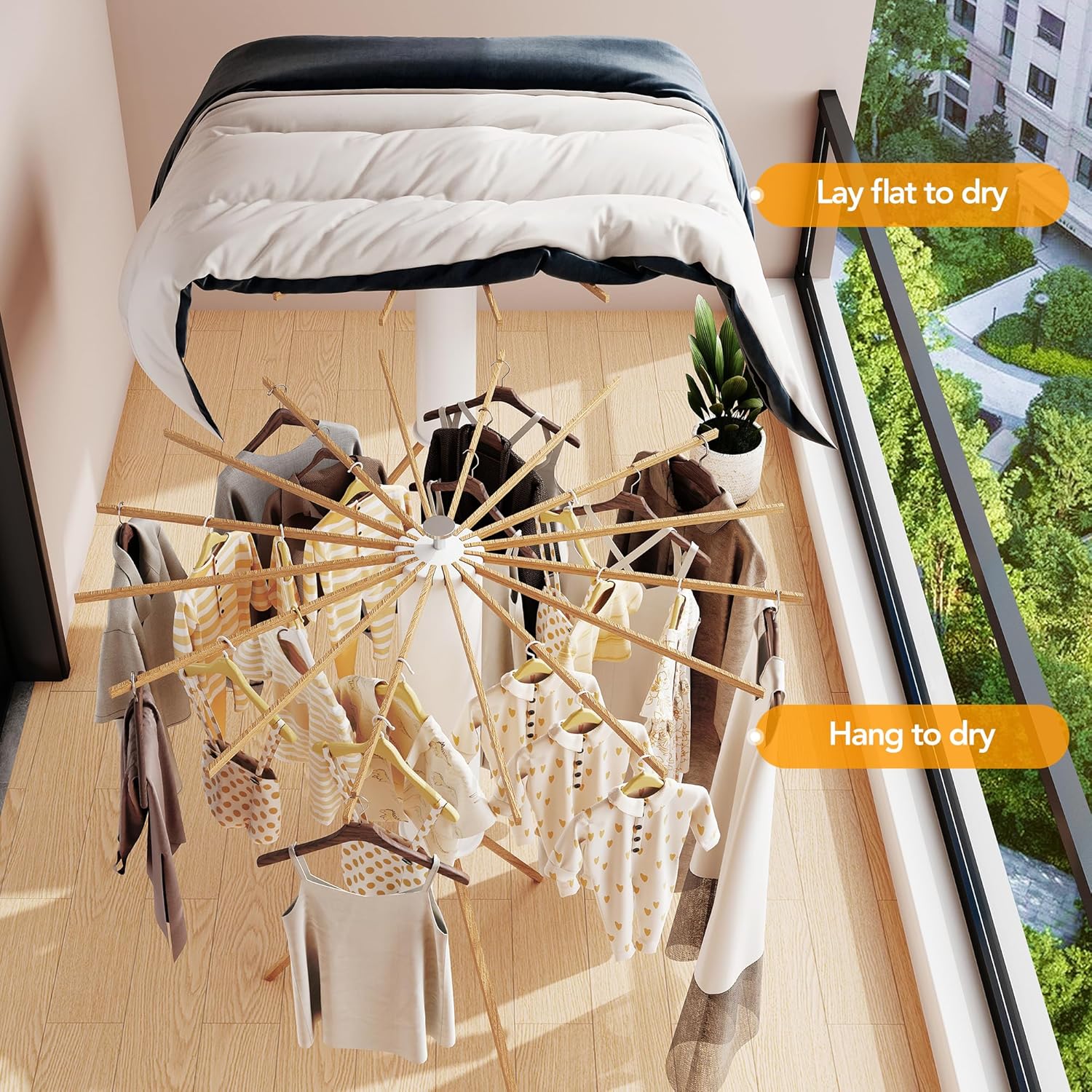 Clothes Drying Rack Tripod,Drying Rack Clothing,Laundry Drying Rack,Fl