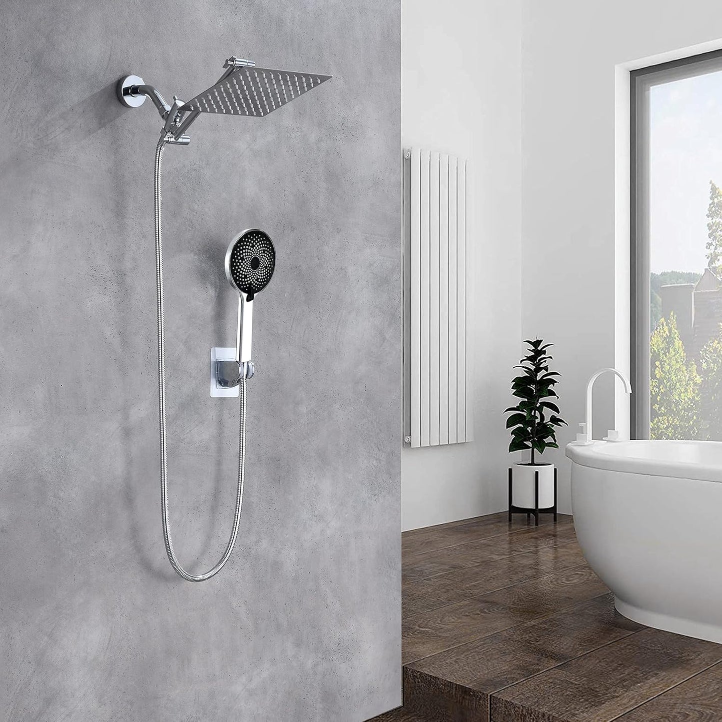 Shower Head,8”Rain Shower Head with Handheld Spray Combo with 11'' Ang