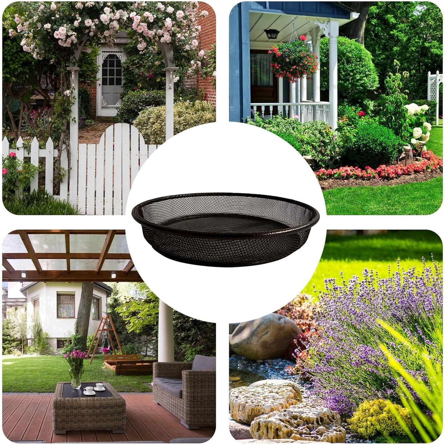Bird Feeder Tray - Mesh Food Plate for Outdoor Feeding | Rust Resistant Metal Bowl with Easy Setup, Portable Design & Practical Accessory for Sparrow, Lovebird, Garden, Park and Courtyard Use