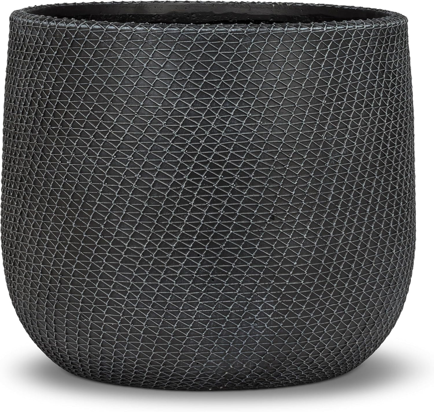 Abbott Collection Extra Large Mesh Texture Planters. Set of 2 - Cement