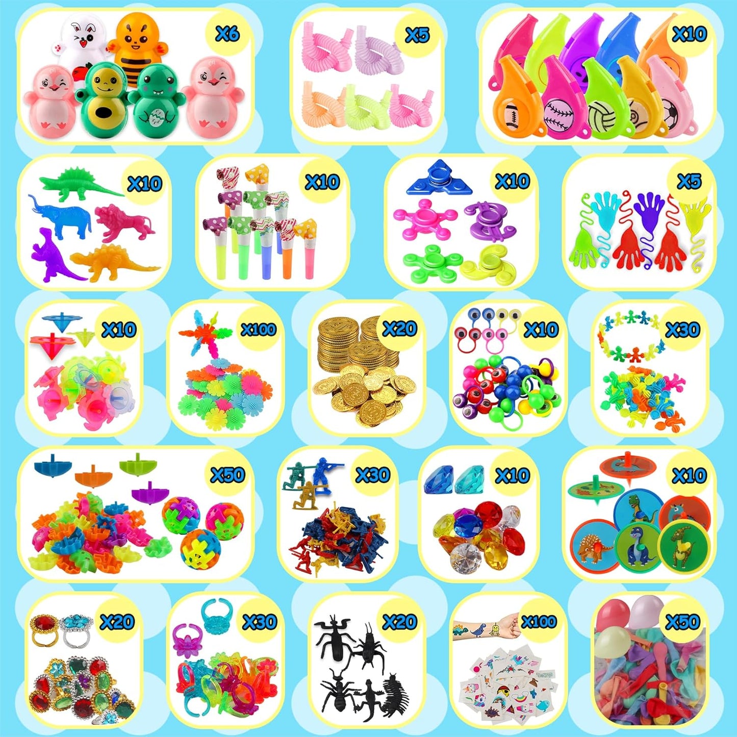 Kiss Monkey 640 PCS Prize Treasure Box Toys for Classroom, Party Favors for Kids 8-12, Fidget Toys Bulk, Goodie Bags Stuffers for Kids, Birthday Gifts, Pinata Stuffers, Carnival Prizes