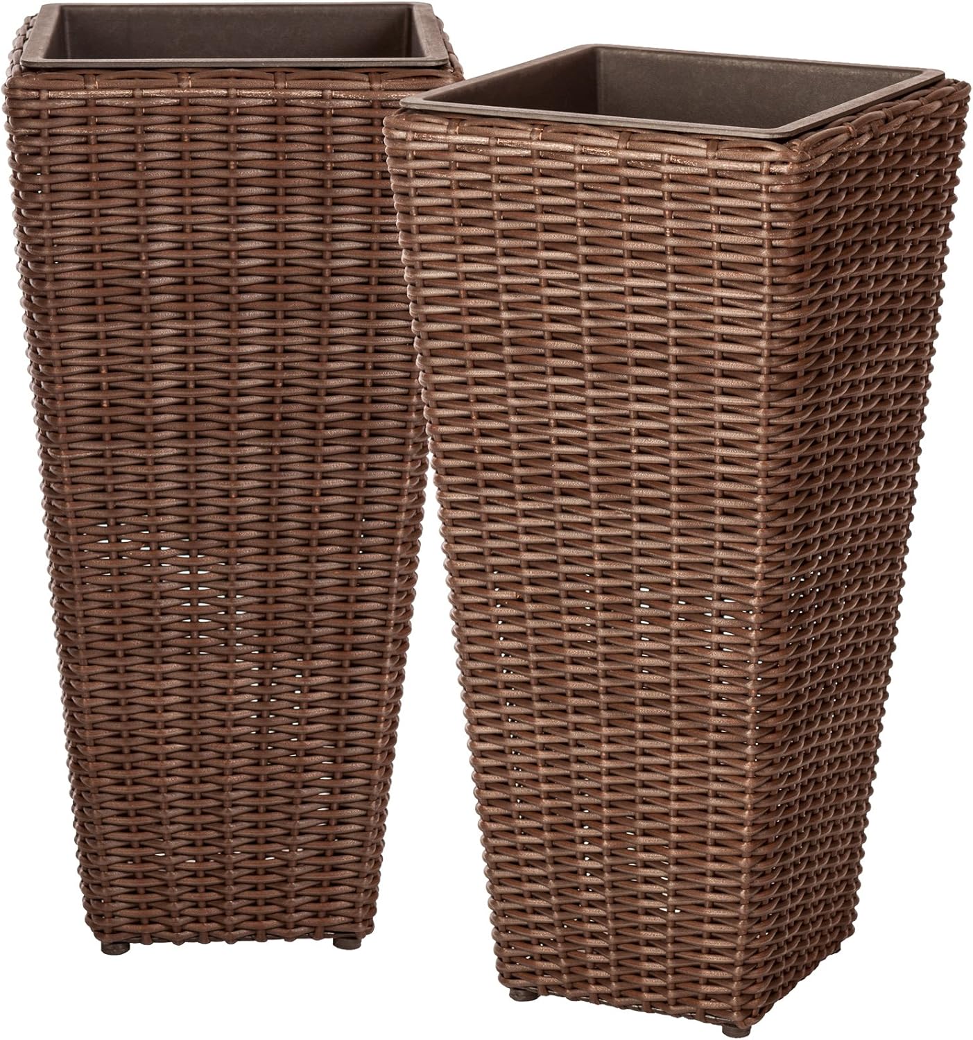 Balkene Home 62501 Alto Wicker All-Weather Planter Set with Liners Tal