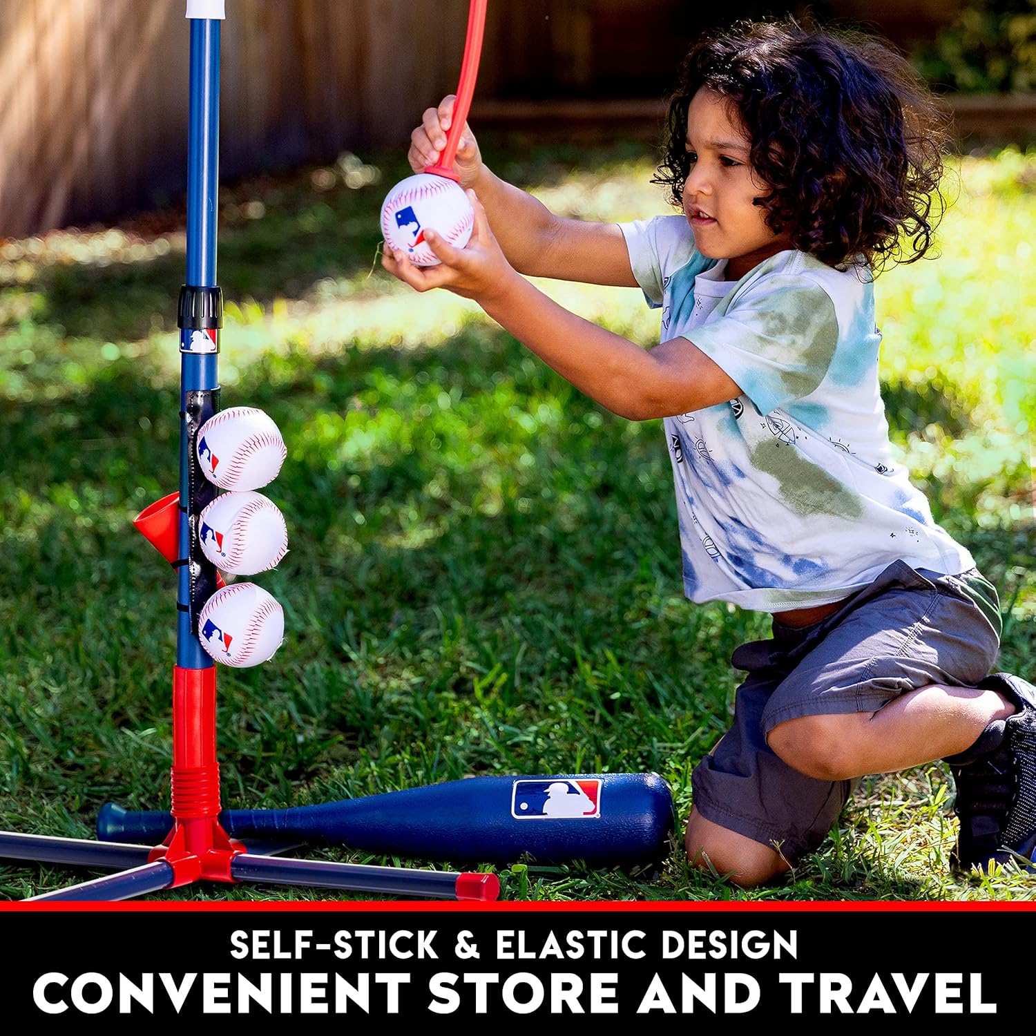 Franklin Sports Grow-with-Me Kids Baseball Batting Tee + Stand Set for