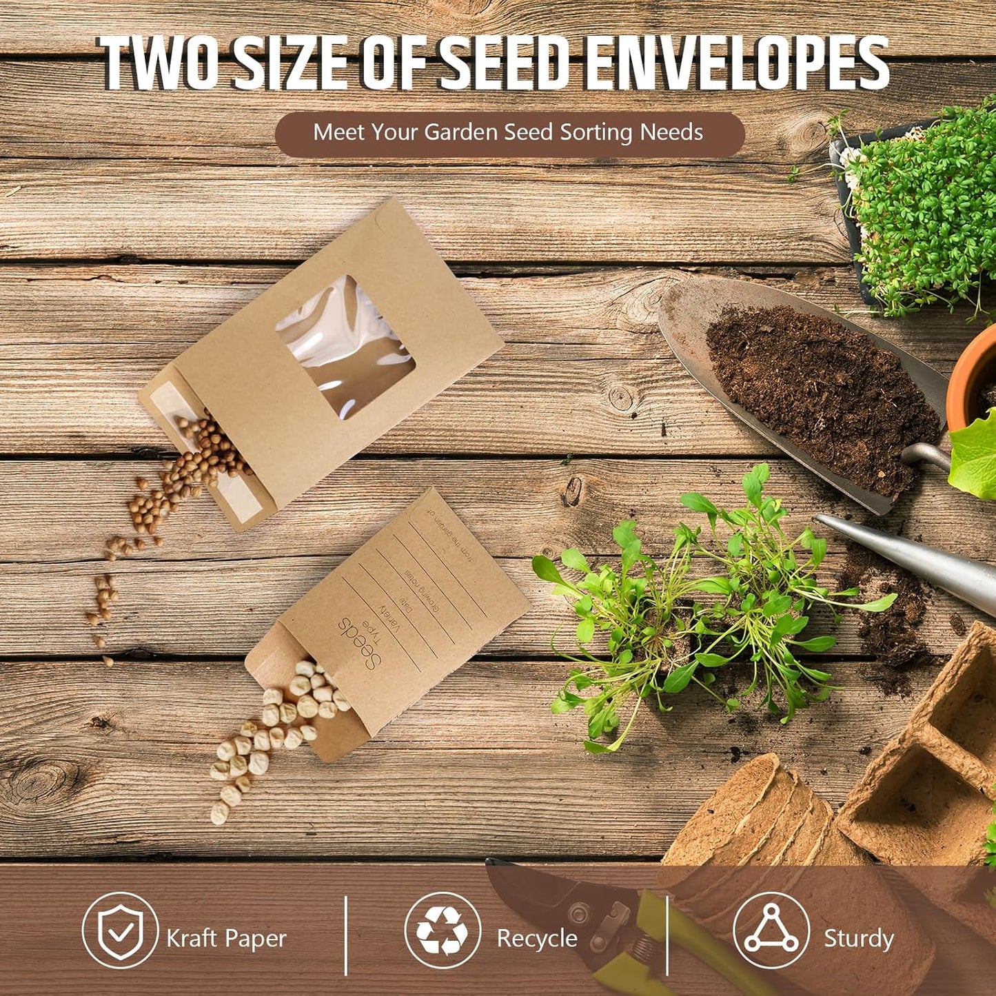 Seed Storage Organizer, Seed Packet Organizer Binder with 80Pcs Garden