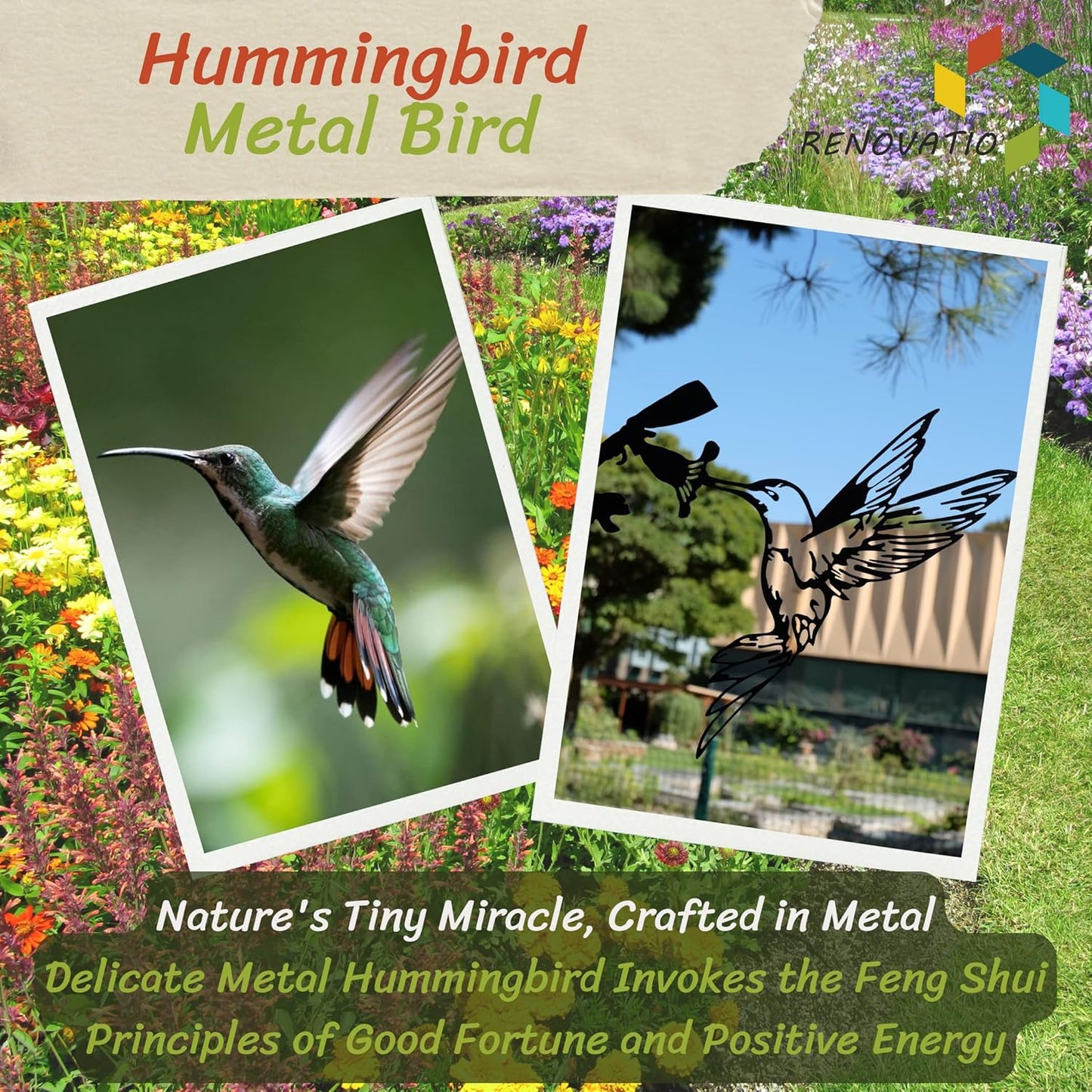 Renovatio Metal Bird Decor, Hummingbird Gifts for Mom Enchanting Hummi