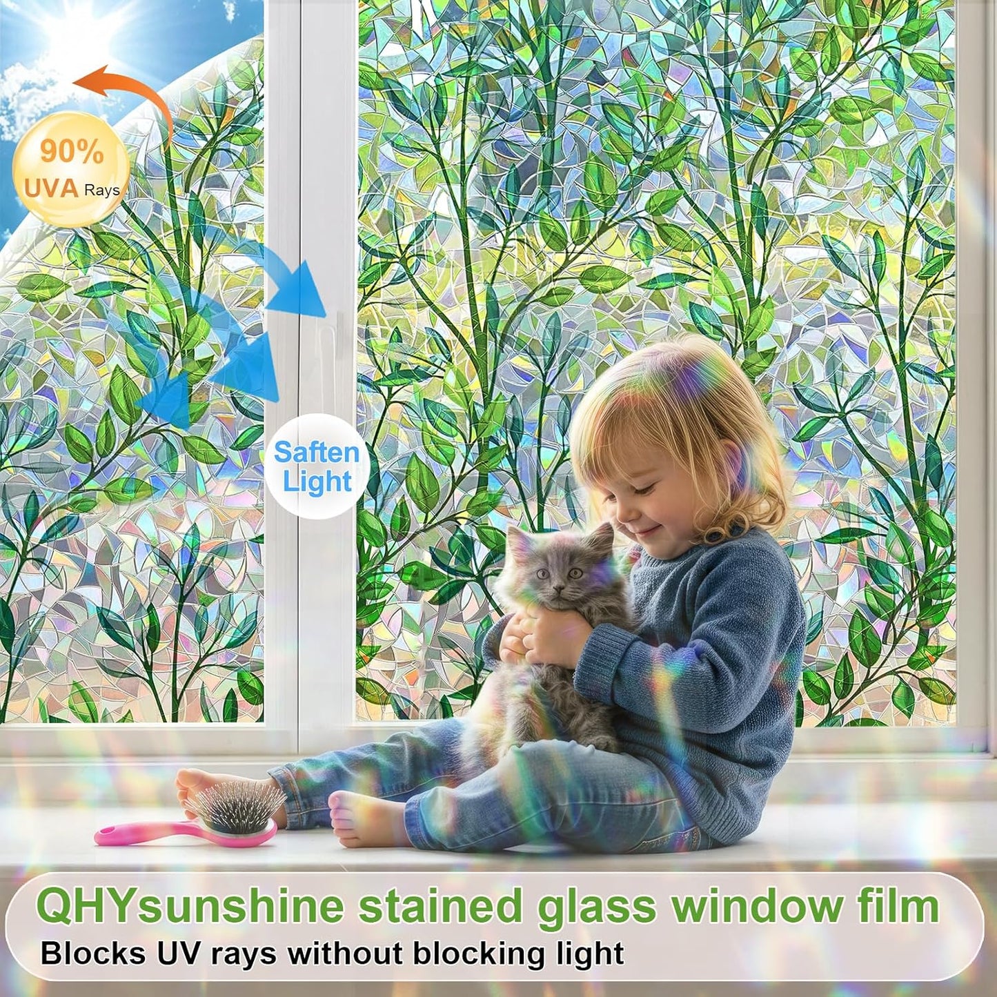 Window Privacy Film Stain Glass Window Film Rainbow Window Film Window