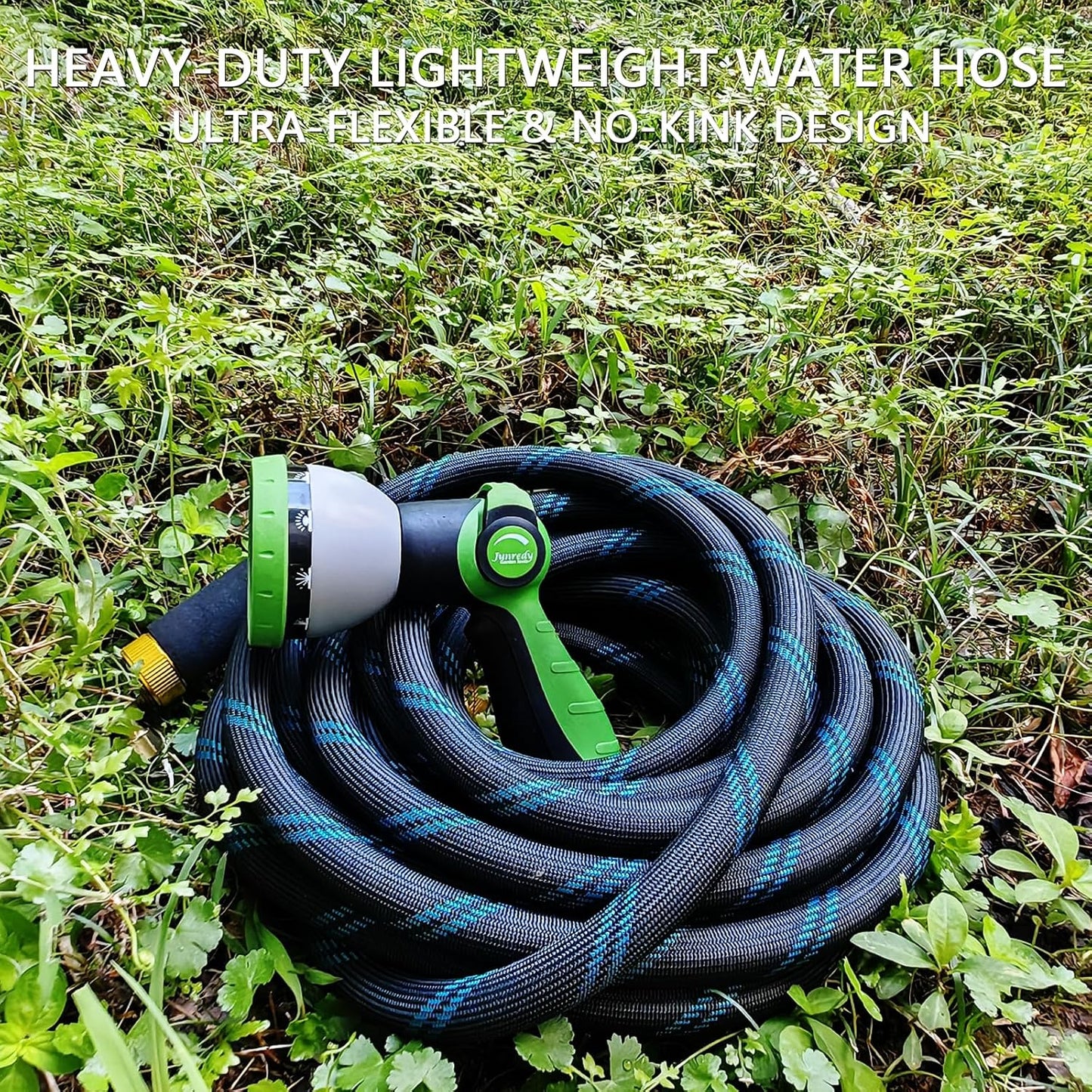 Garden Hose 50 FT, NON-EXPANDABLE Heavy-Duty Flexible & Lightweight Wa