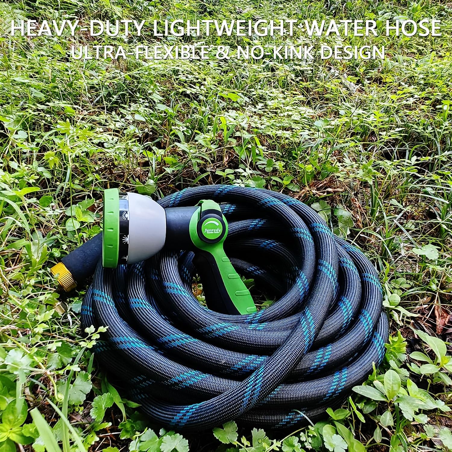 Garden Hose 50 FT, NON-EXPANDABLE Heavy-Duty Flexible & Lightweight Wa