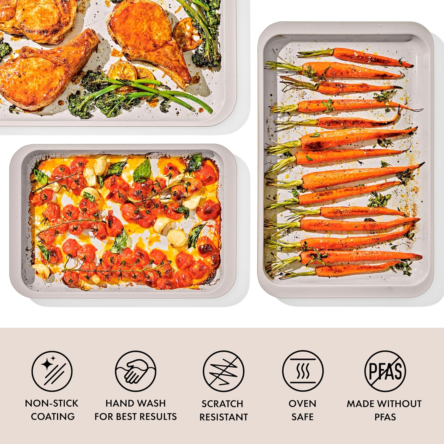 OXO Good Grips Non-Stick Pro Ceramic Coated Metal Bakeware 3-Piece She