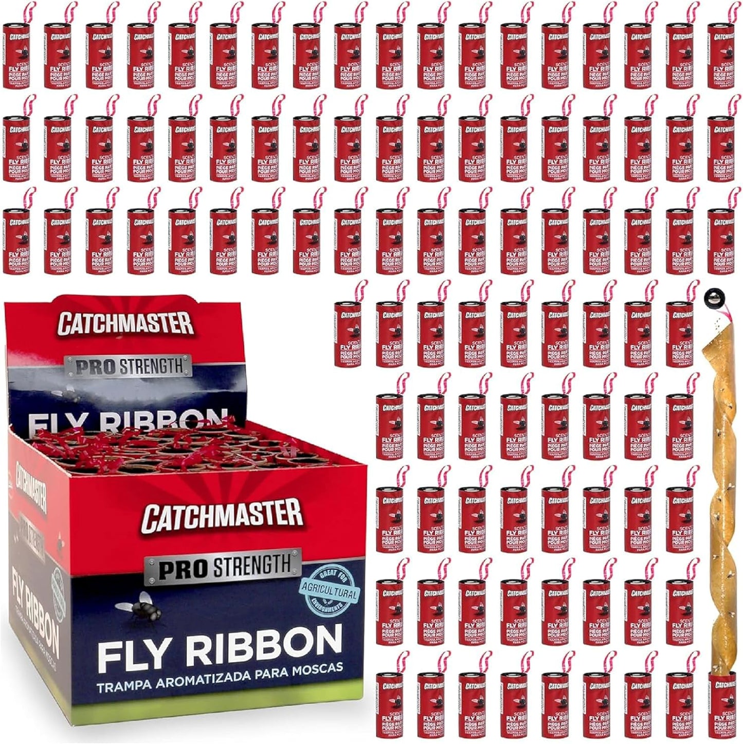 Catchmaster Fly Ribbon 96-Pack, Bug & Fruit Fly Traps Outdoor and Indo