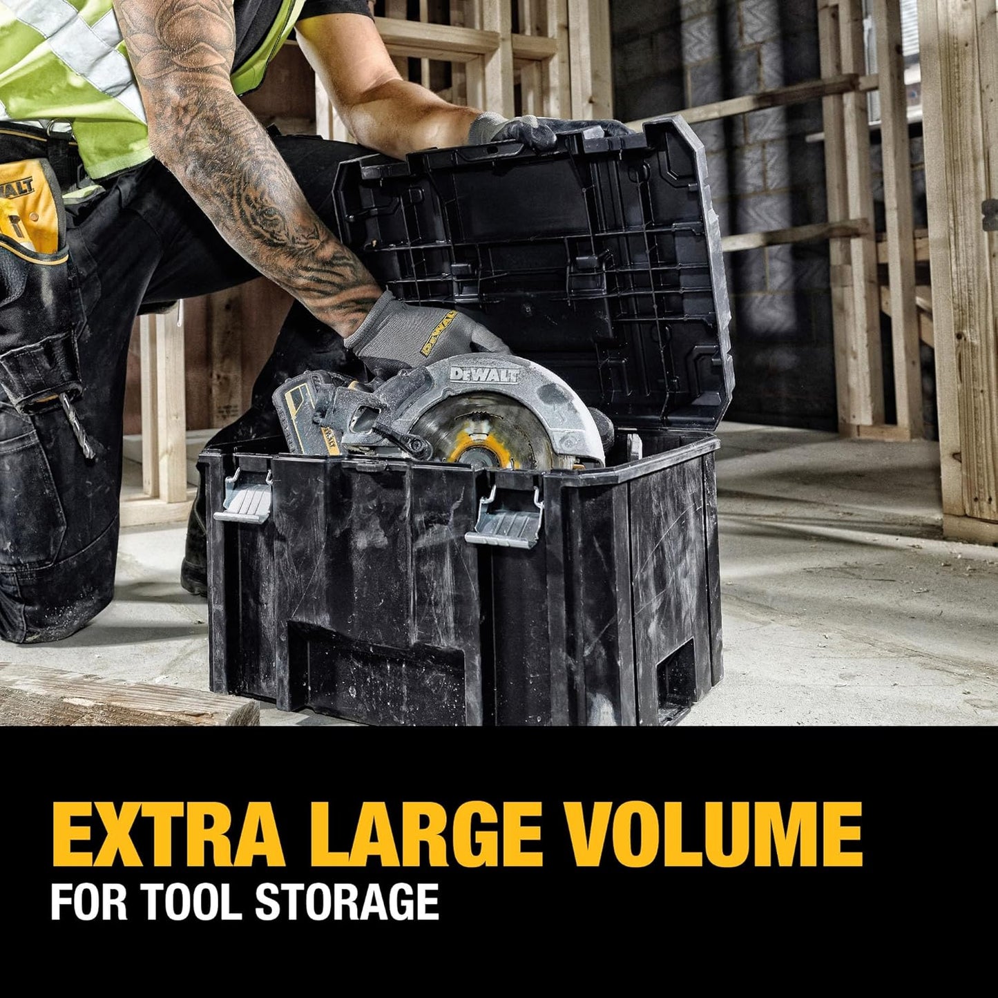 DEWALT TSTAK Tool Box, Extra Large Design, Removable Tray for Easy Acc