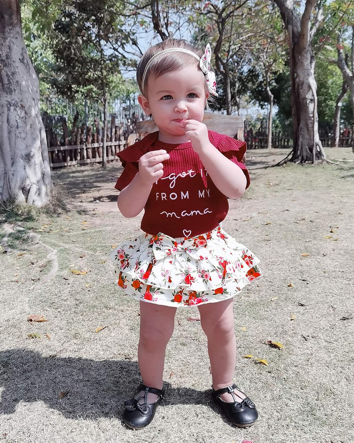 Mioglrie Newborn Infant Baby Girl Clothes Romper Shorts Set Floral Sum