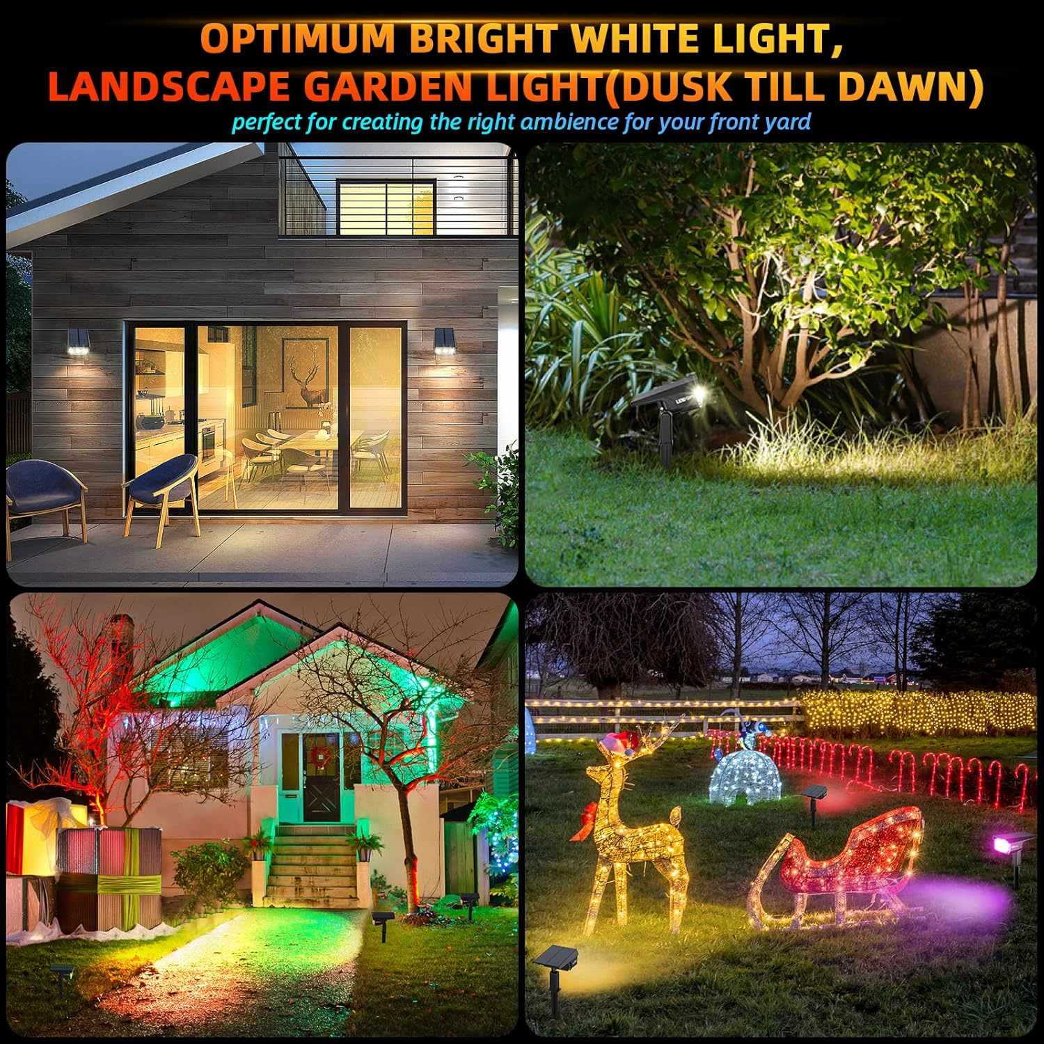Solar Outdoor Lights,40 LEDs Color Changing RGB Solar Landscape Path L