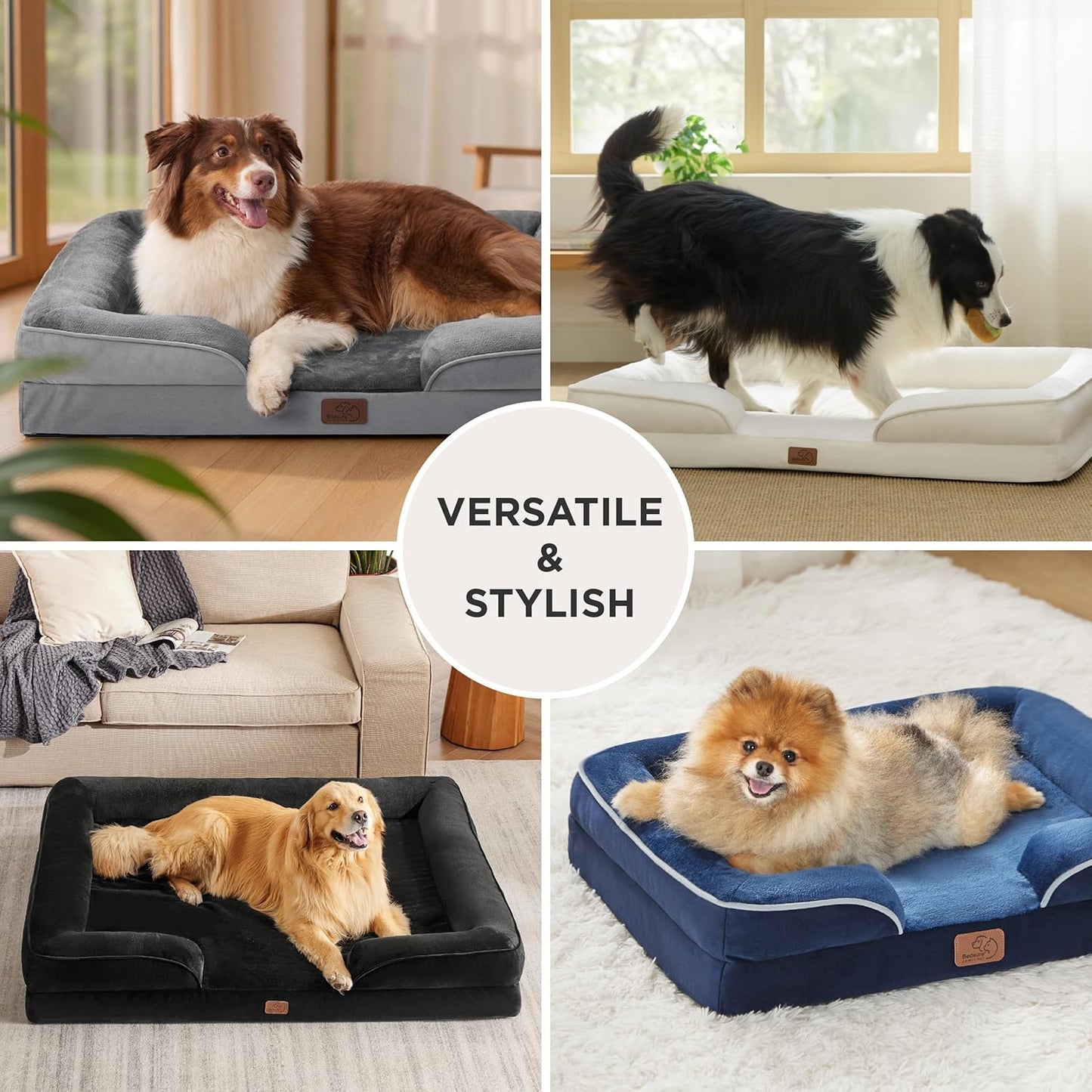 Bedsure Orthopedic Dog Bed Medium Size Dogs - Washable Small Medium Do