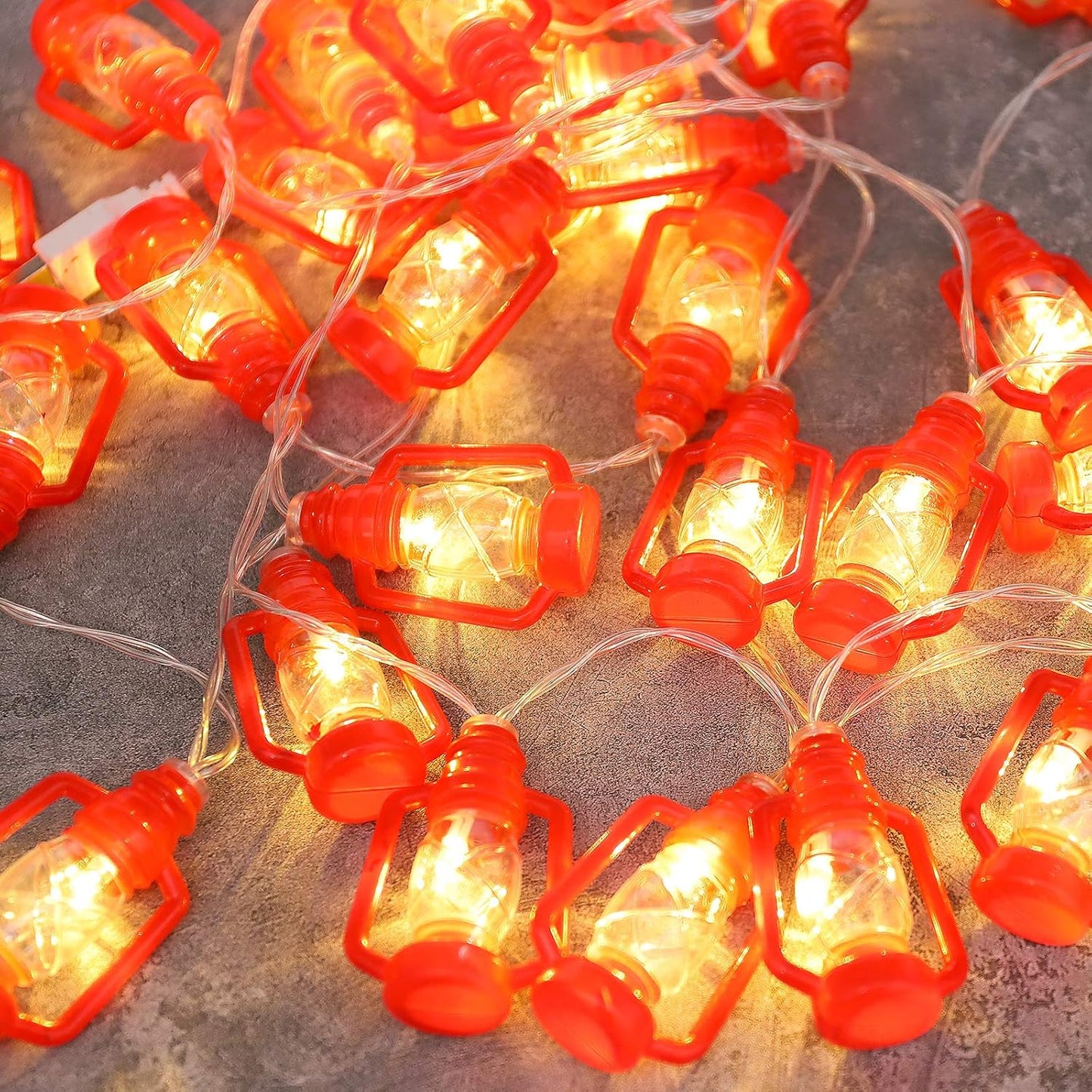 AceList 30 LED Red Lantern String Lights for Bedroom Patio Garden Holiday Home Indoor Decorations, Mini Kerosene Lights String (Warm White Light)