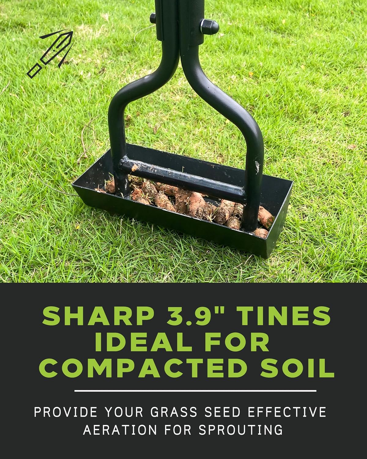 Lawn Aerator Coring Tool with Soil Core Tray, Manual Garden Plug Aerat