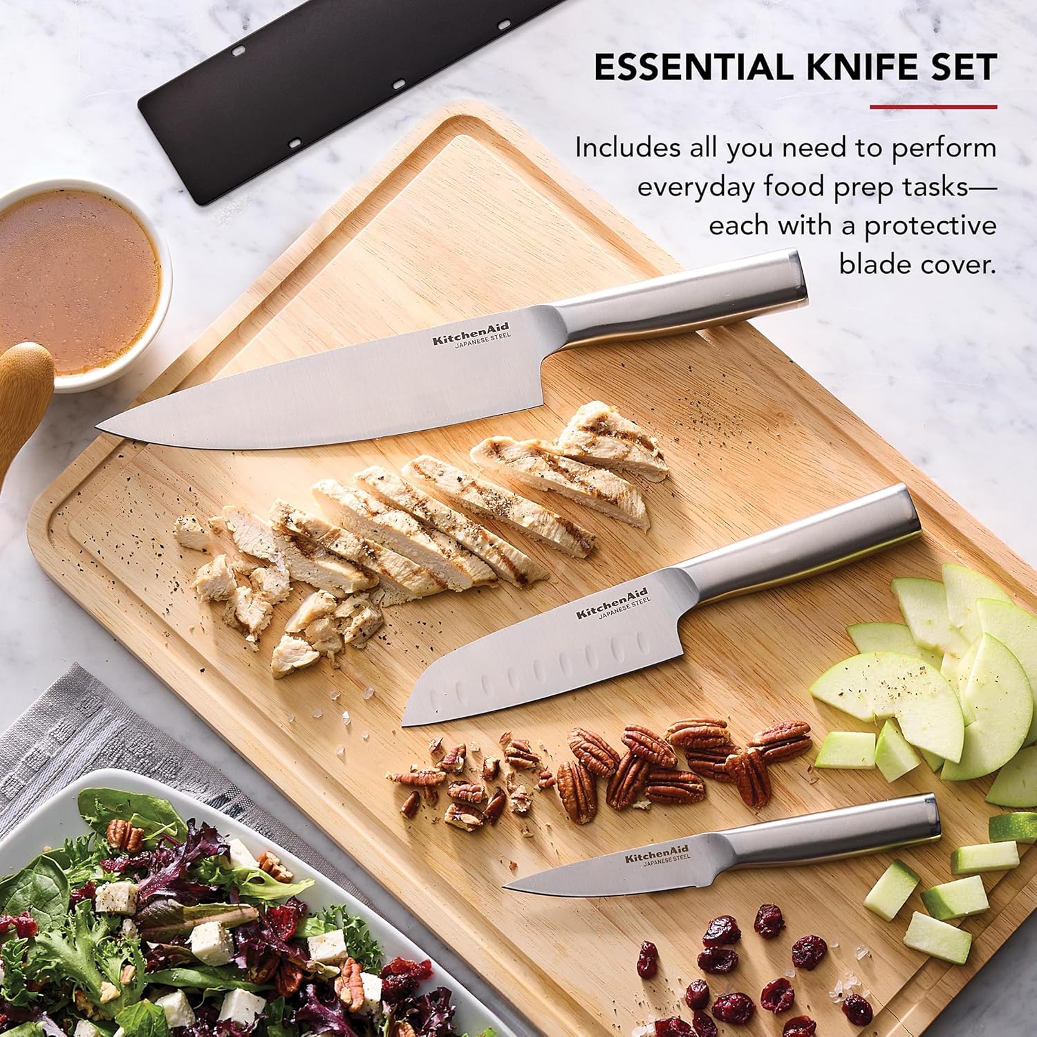 KitchenAid 3 Piece Forged Chef Knife Set High Carbon Japanese Steel, I