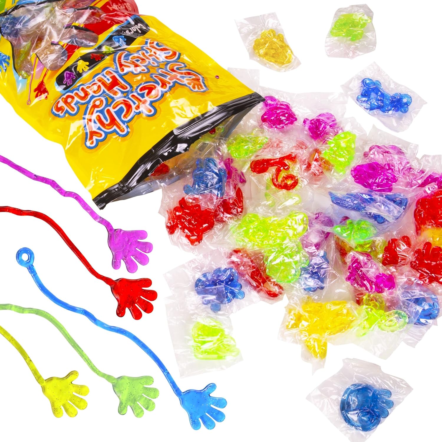 75 Pcs Bulk Sticky Hands for Kids - Slappy Slap Little Small Hands Sti