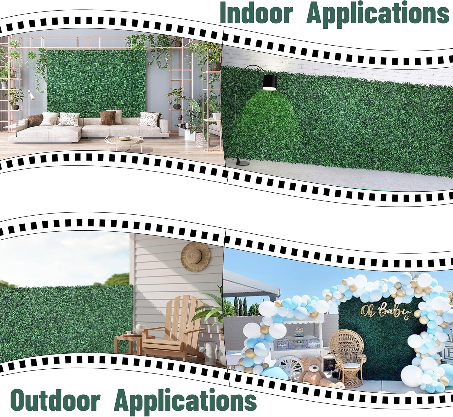 Heavy Duty Boxwood Panel 12 Pack 20"x20" - Artificial Grass Wall Panel