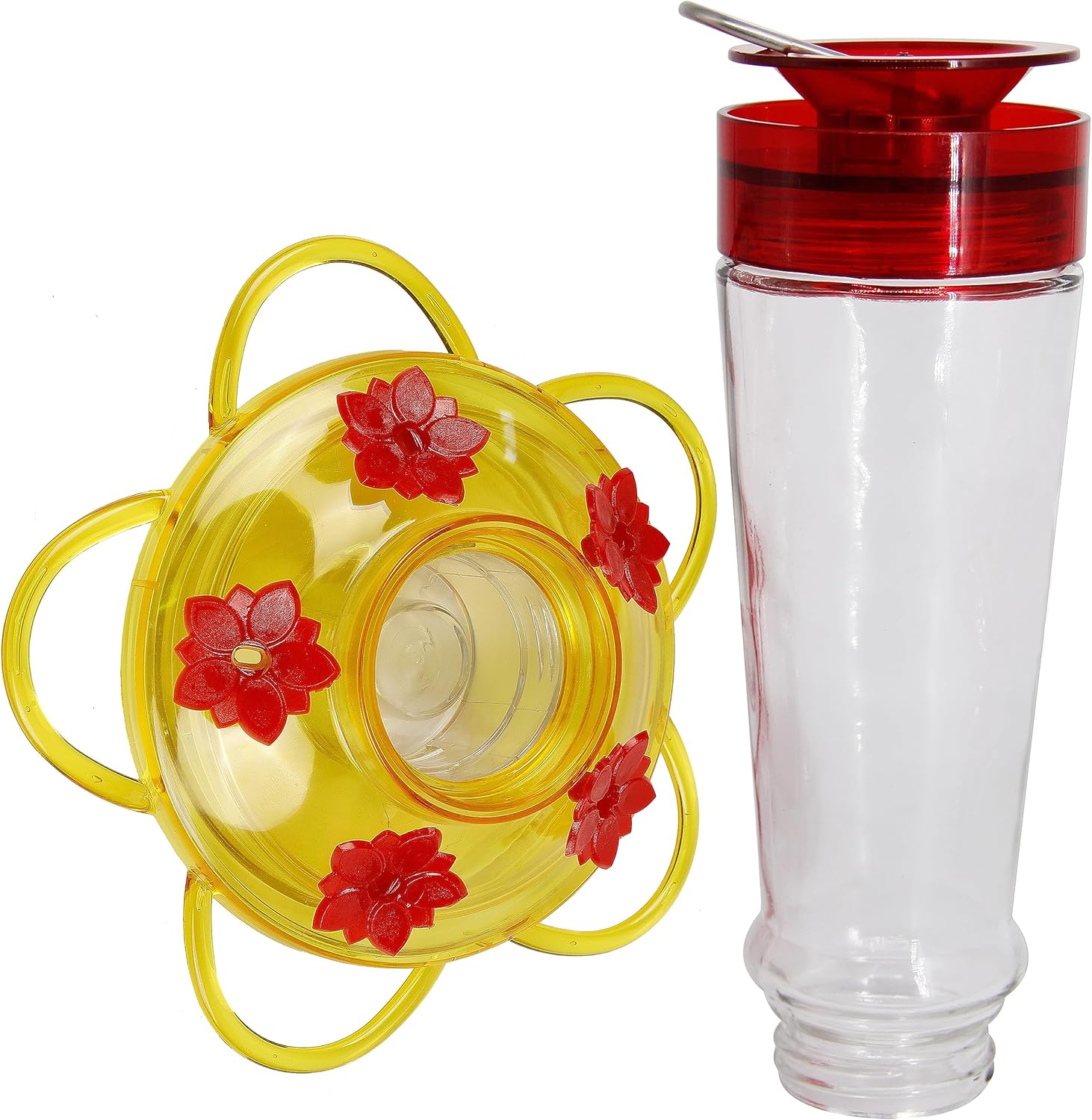 Shrdaepe Hummingbird Feeder, Glass Bottle Bird Feeders, 5 Feeding Port