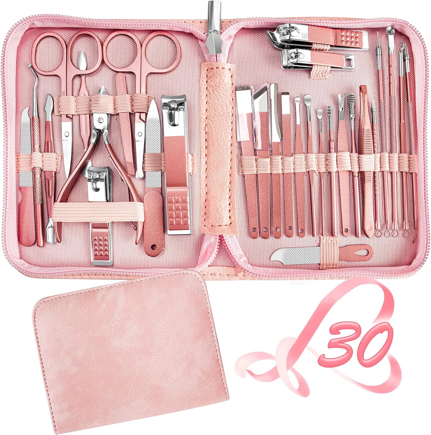 Manicure Set 30 in 1 Nail Clipper set, REDFLOW nail clippers, fingerna
