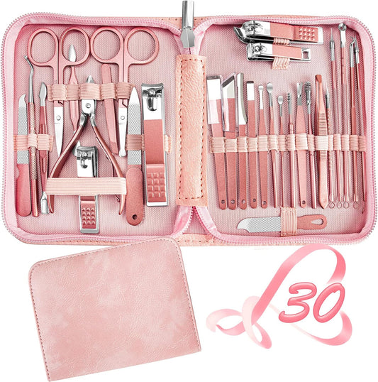 Manicure Set 30 in 1 Nail Clipper set, REDFLOW nail clippers, fingerna