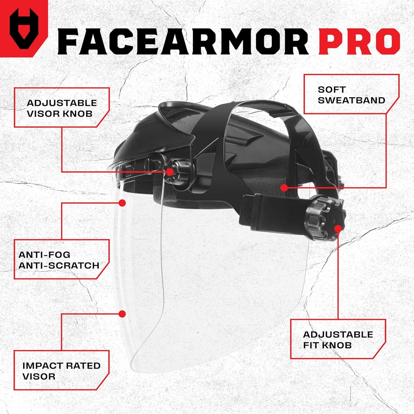NoCry Premium Safety Face Shield for Grinding and Cutting — Clear Anti