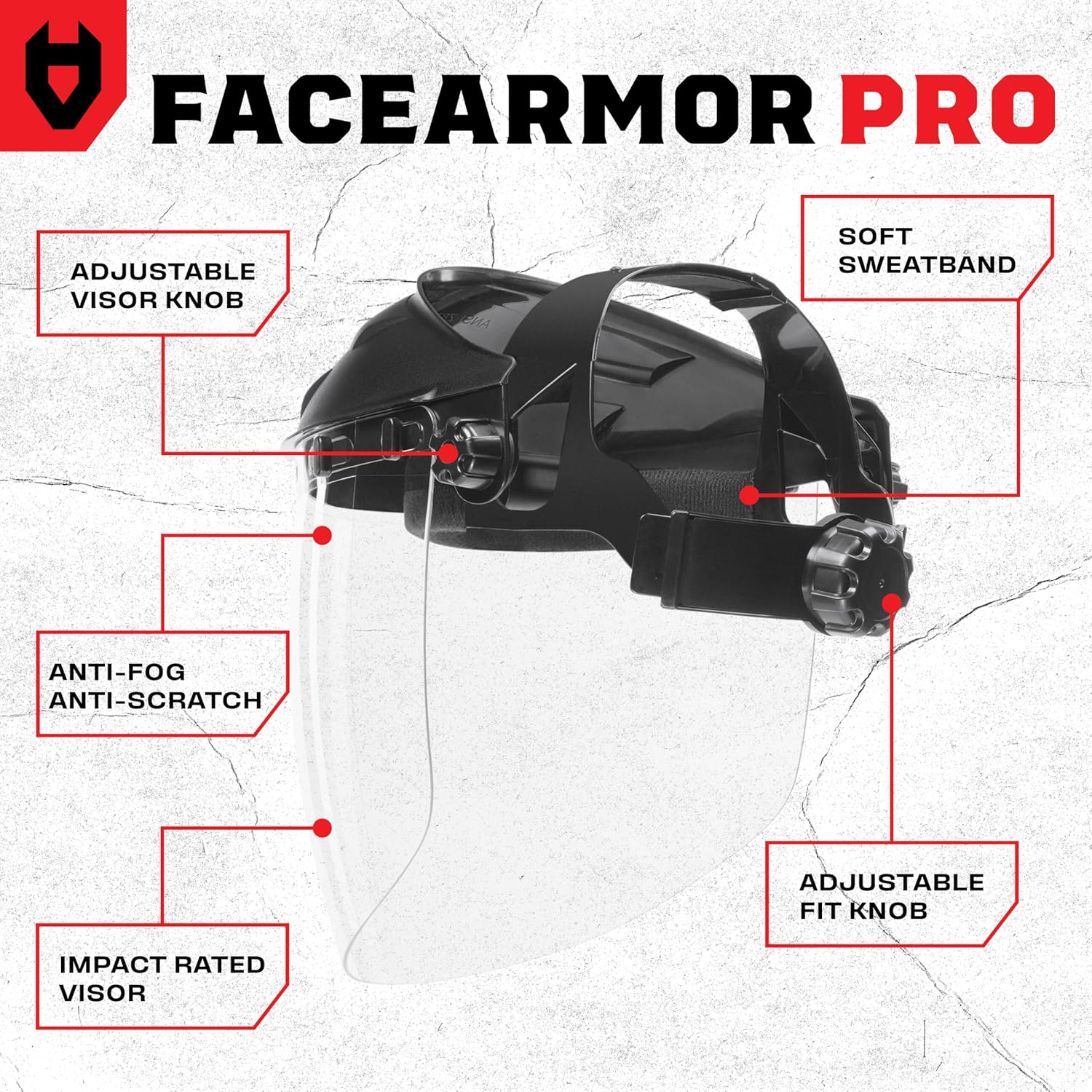 NoCry Premium Safety Face Shield for Grinding and Cutting — Clear Anti