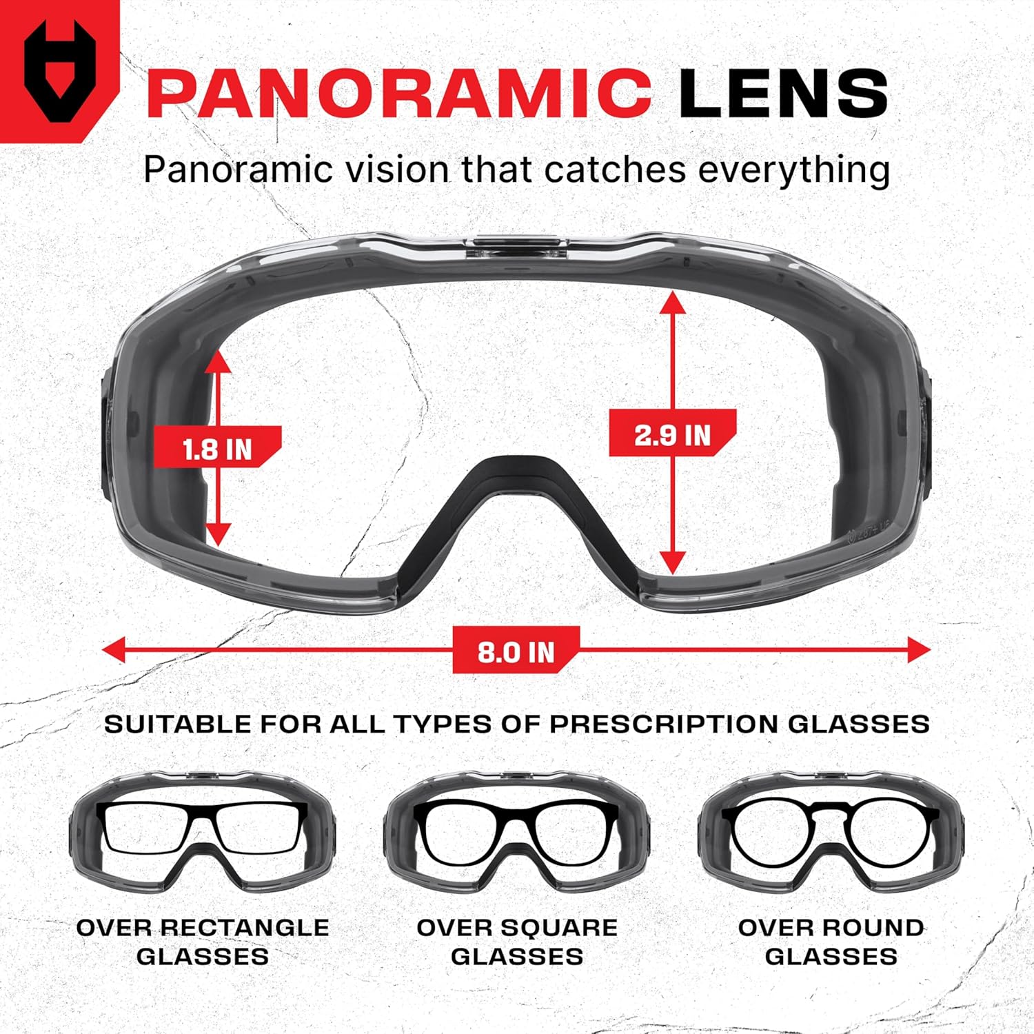 NoCry Anti Fog Safety Goggles Over Glasses For Men And Women — ANSI Z8
