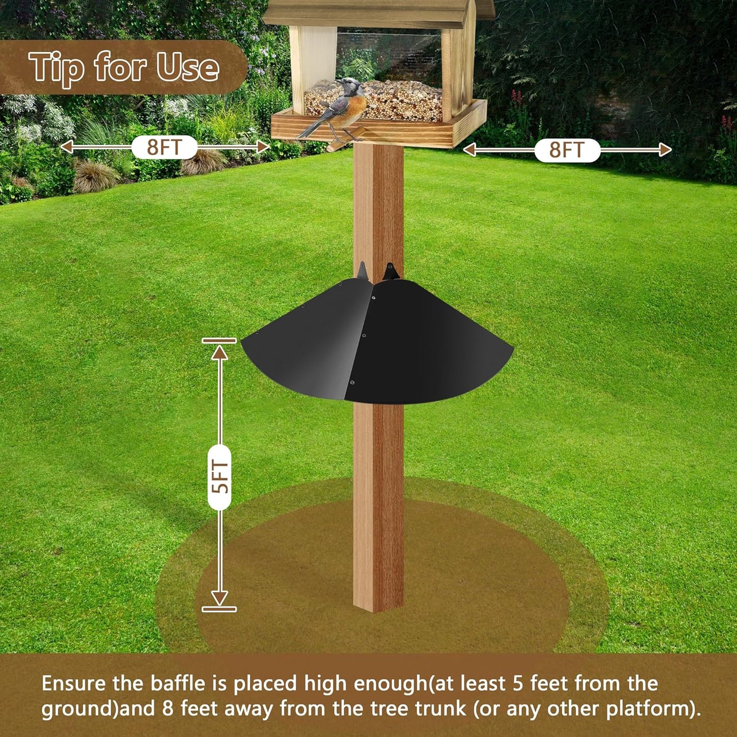 Metal Squirrel Baffle for 4x4 Post,Outdoor Squirrel Guard for Wooden T