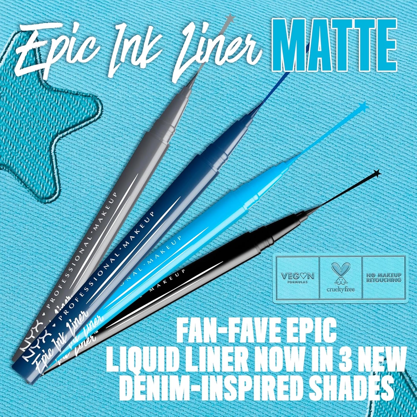 NYX PROFESSIONAL MAKEUP Epic Ink Liner, Waterproof Liquid Eyeliner - B