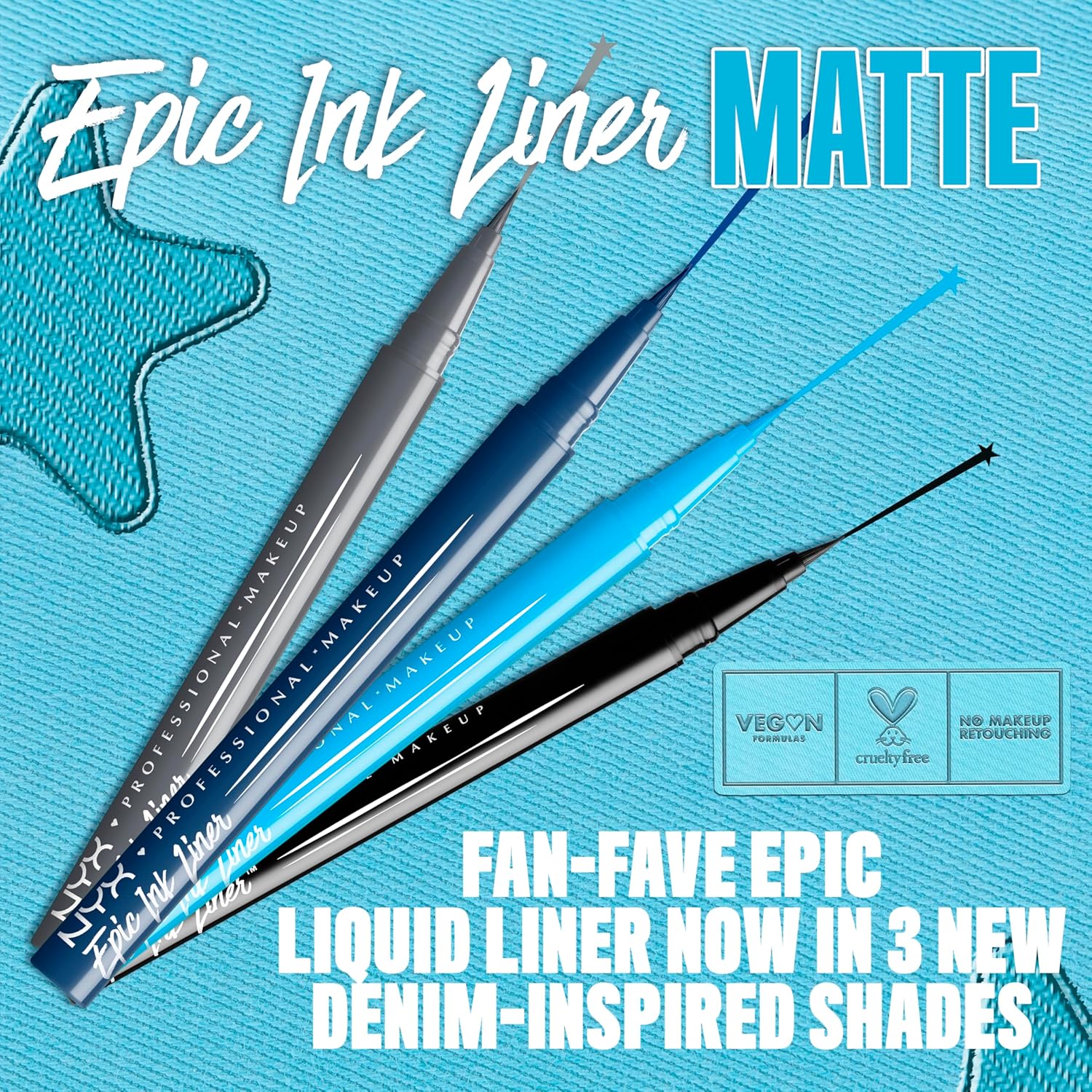 NYX PROFESSIONAL MAKEUP Epic Ink Liner, Waterproof Liquid Eyeliner - B