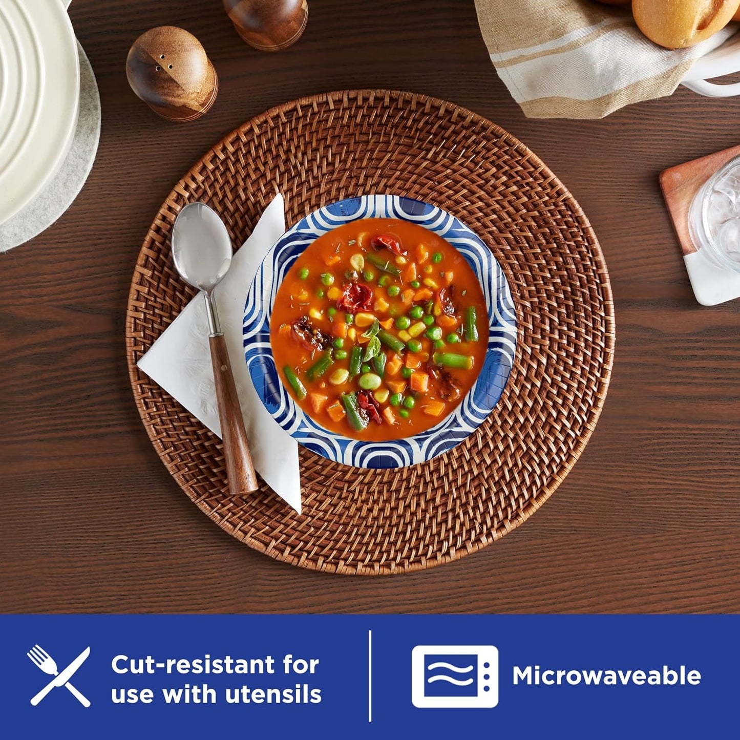 Dixie Ultra, Large Paper Bowls, 20 Oz, 56 Count, Microwave Safe, Compostable, Disposable Bowls Great For Breakfast, Lunch, And Dinner Meals