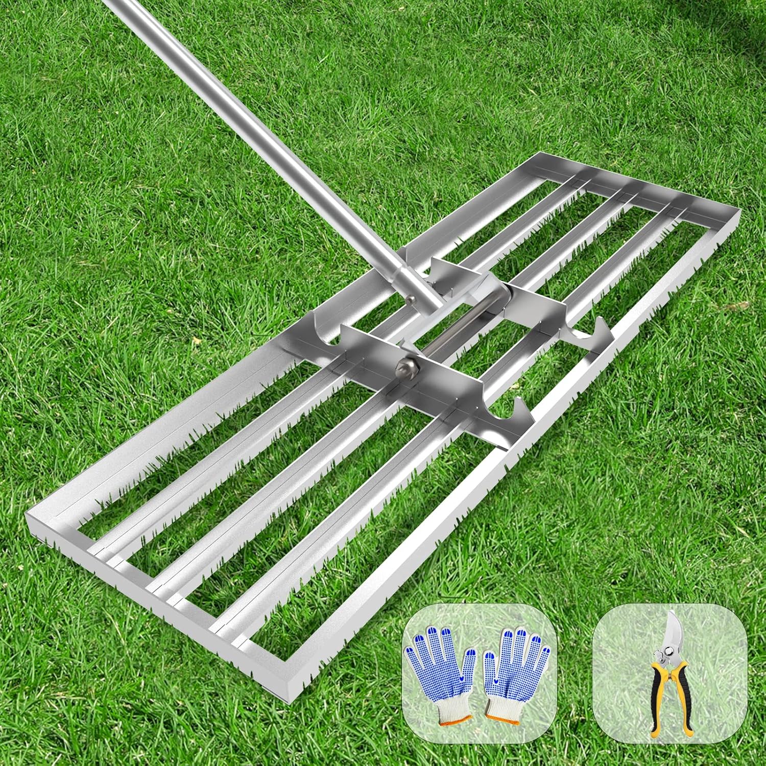 Lawn Leveling Rake 30x10 inch, (Professional-Grade) Lawn Leveler Tool 