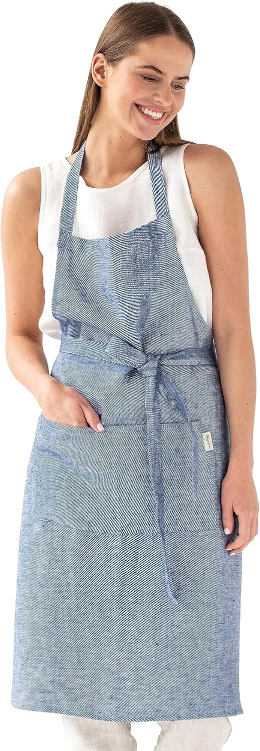 MagicLinen 100% Linen Apron - Cooking, Gardening, Grilling, Painting A