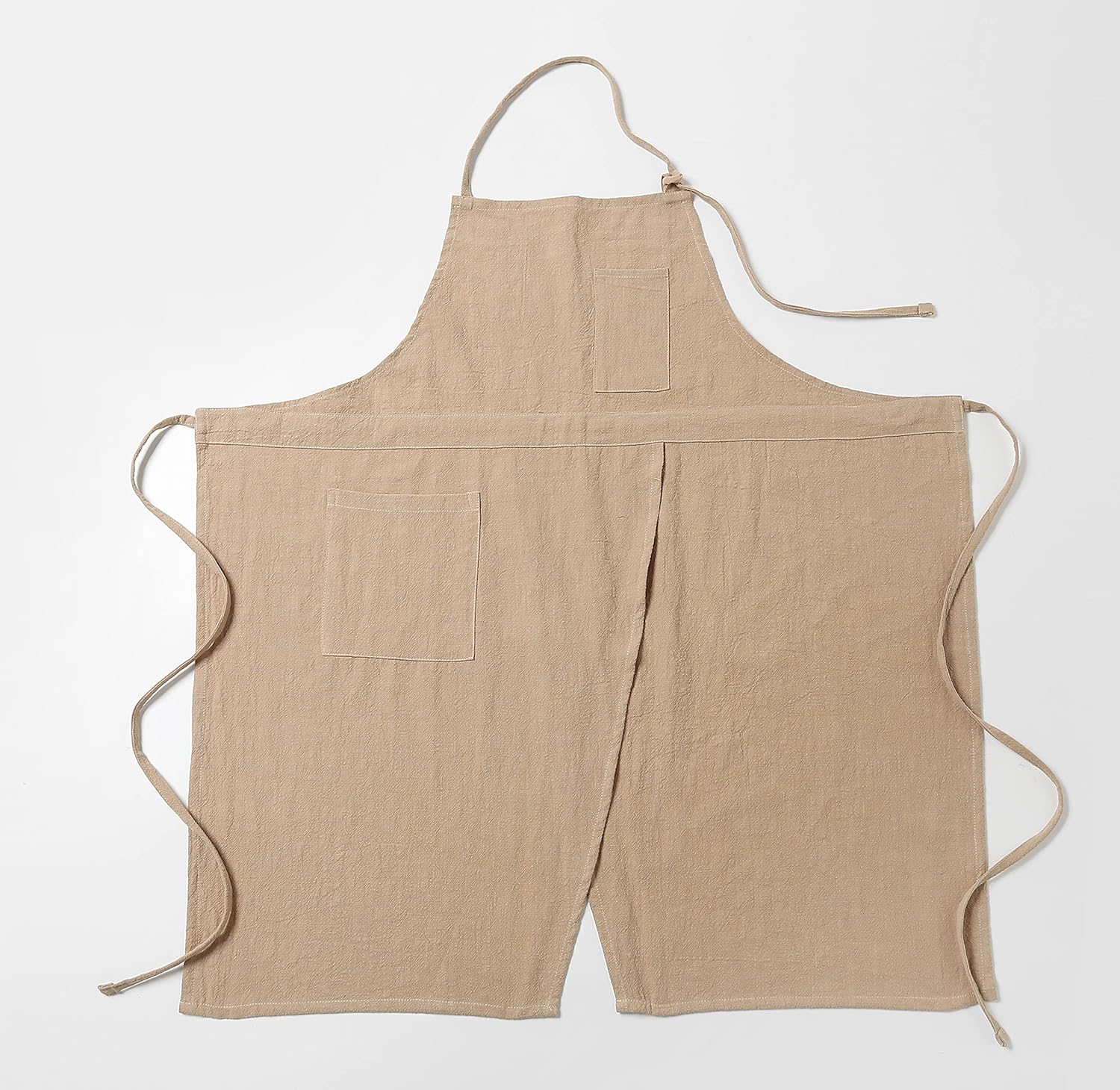 Jeelow Linen Cotton Cooking Kitchen Garden Bib Cross Back Apron Dress 