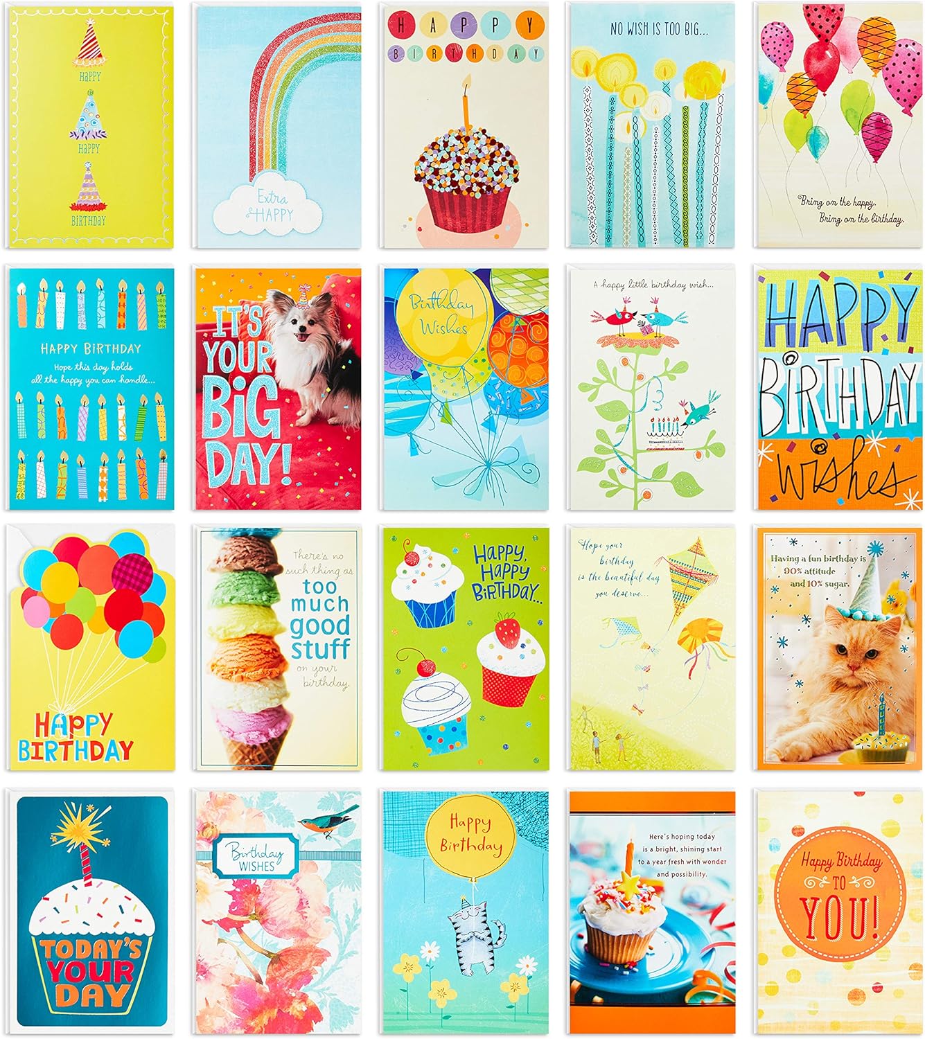 Hallmark Birthday Cards Assortment, 20 Cards with Envelopes (Refill Pa