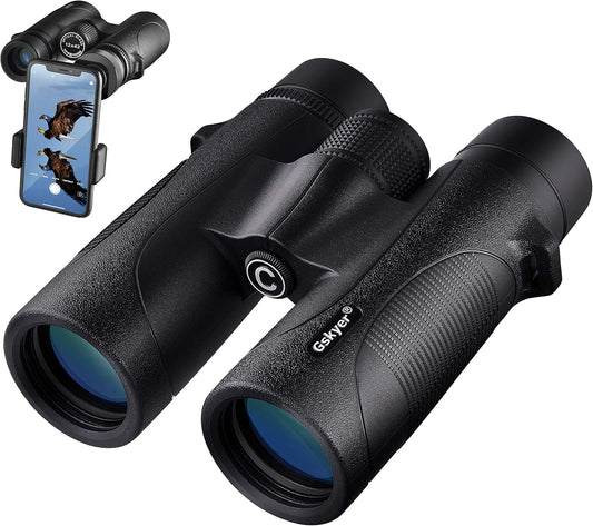 Binoculars for Adults High Powered: 12x42 HD Zoom Binocular for Bird Watching Hunting - Powerful Lightweight Waterproof Binoculars with Phone Adapter for Travel Cruise Ship Stargazing Hiking