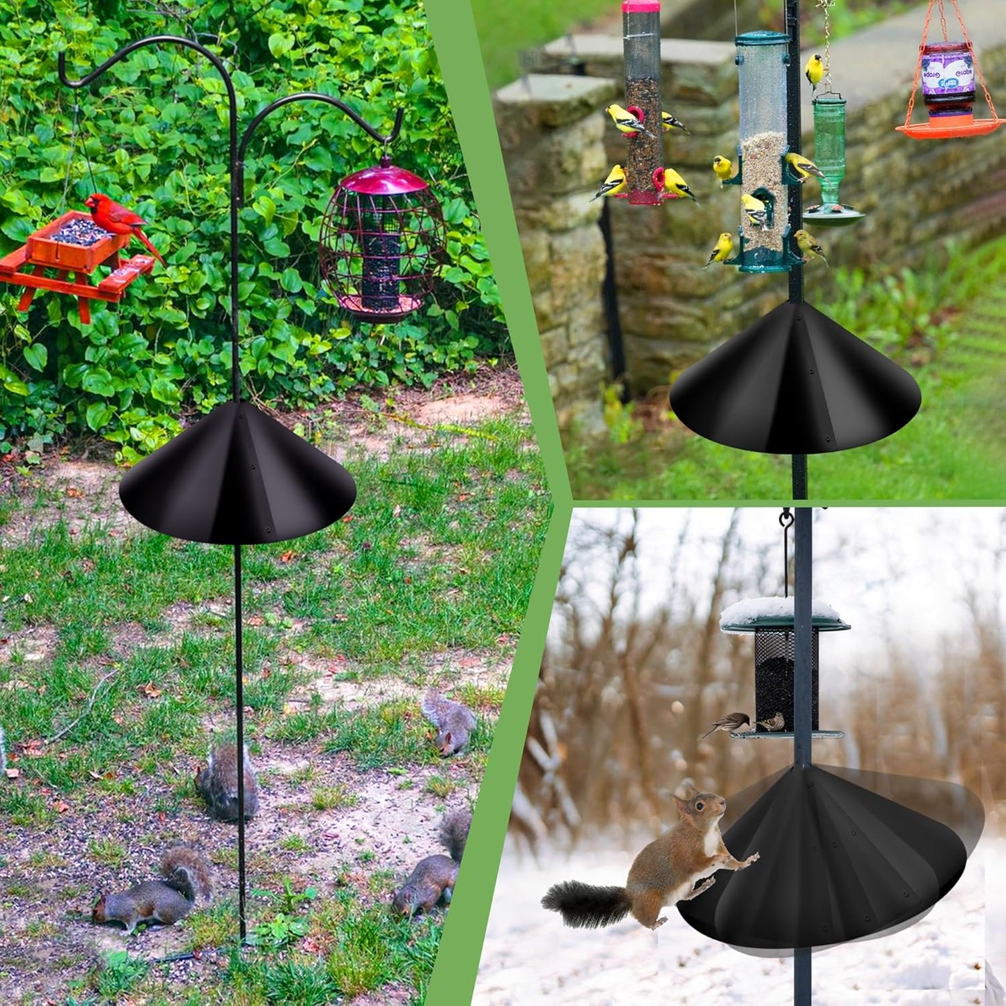 Wide Squirrel Baffle for Bird Feeder Pole,Pole Mount Squirrel Guard Stopper,Against Climbing Squirrels,16 Inch Diameter,1 Pack