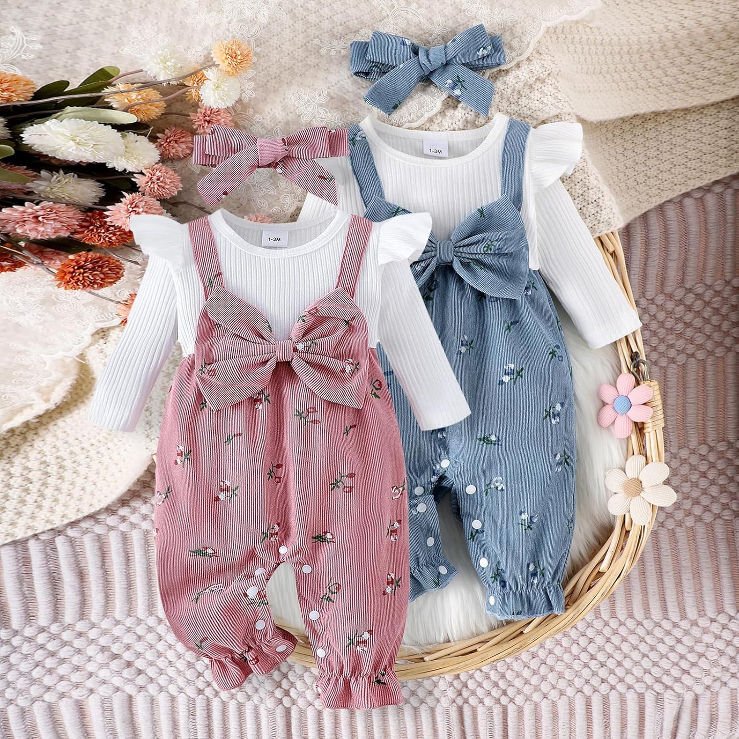 YINGISFITM Newborn Baby Girl Clothes Long Sleeve Romper One Piece Jump