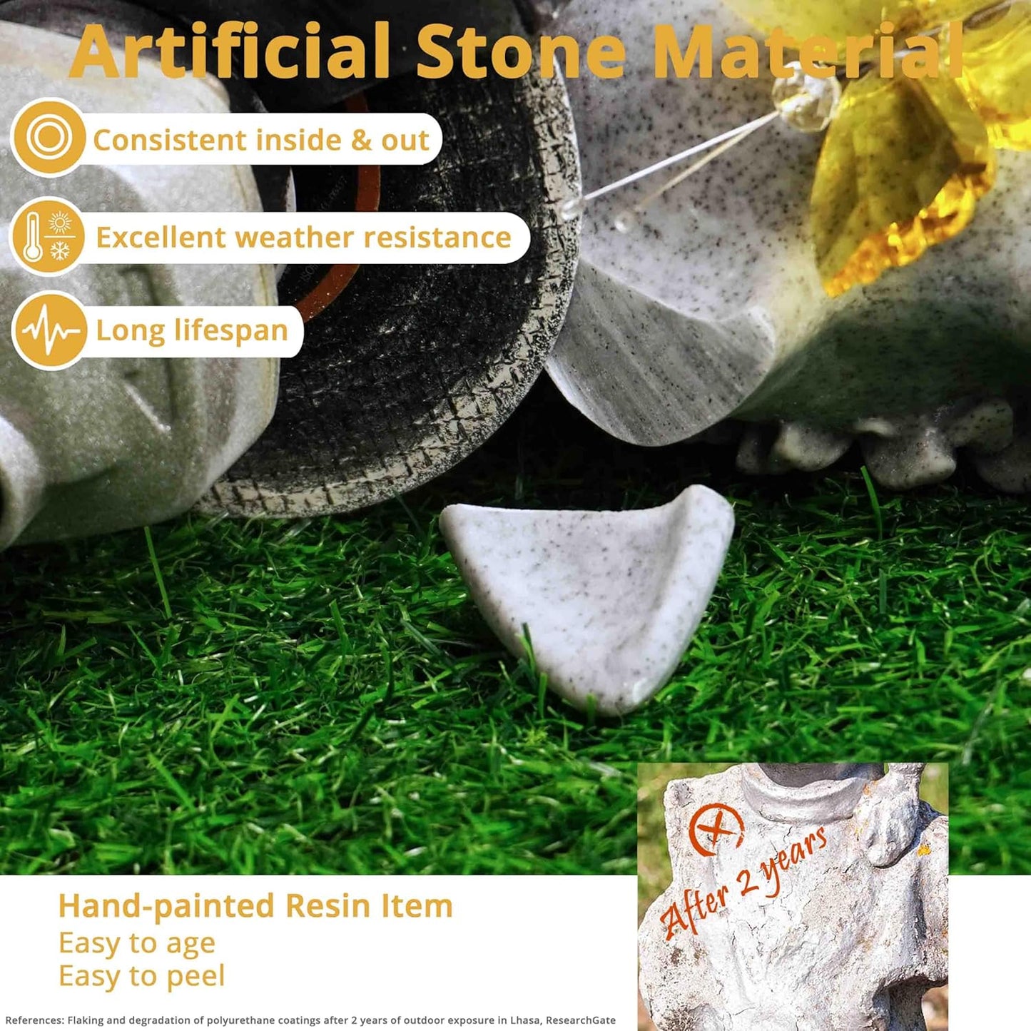 DecorSmart Cat Garden Outdoor Statue Gifts for Cat Lovers Lady Mom Dad Women Outside Solar New Home Decor for Patio Yard Housewarming Gardening Gifts