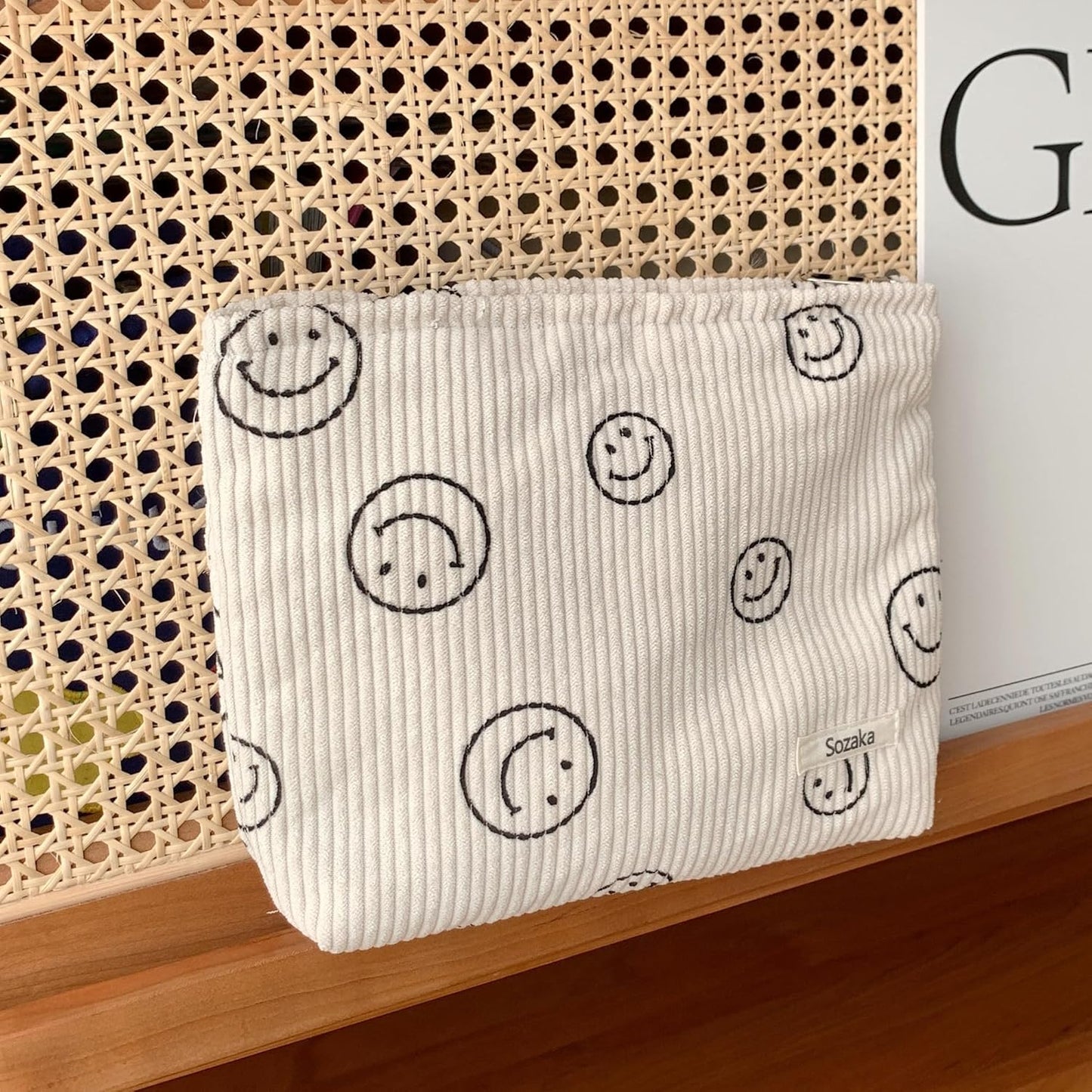 Cosmetic Bags for Women - Corduroy Cosmetic Bag Aesthetic Women Handba