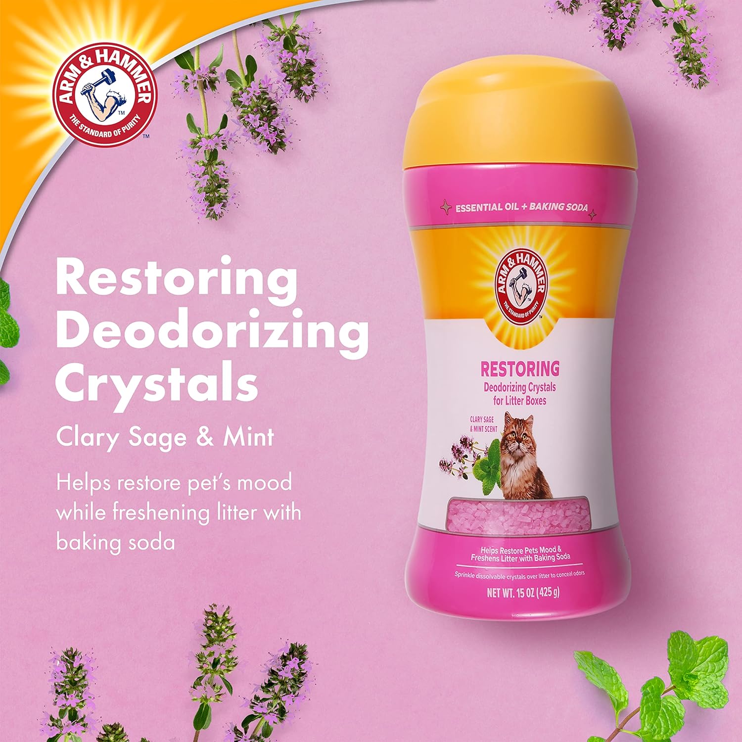 Arm & Hammer Restoring Cat Litter Box Deodorizing Crystals, Litter Deo