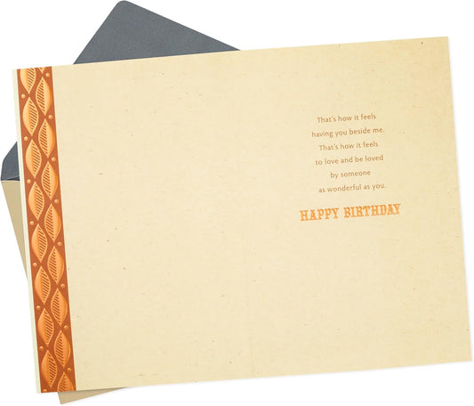 Hallmark Romantic Birthday Card (With You Beside Me) Copper Leaves