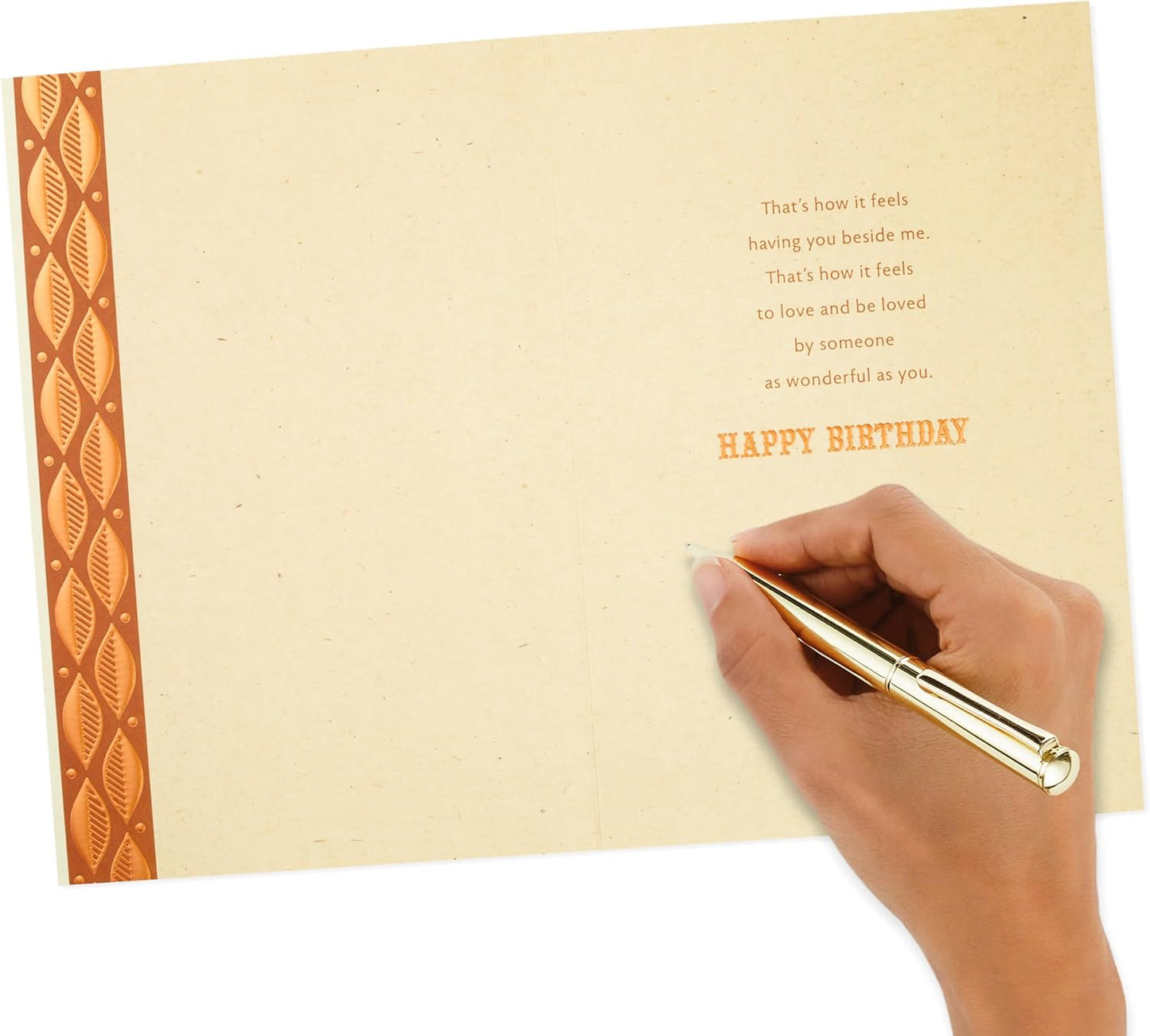 Hallmark Romantic Birthday Card (With You Beside Me) Copper Leaves