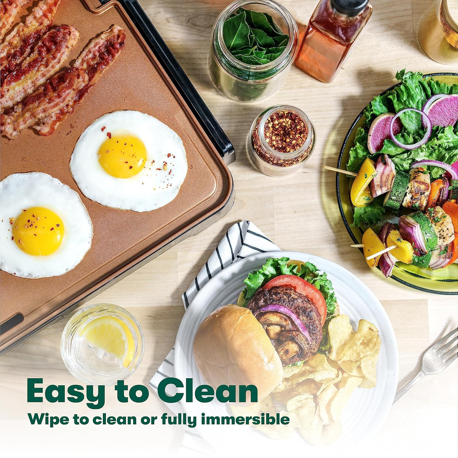 bella XL Electric Ceramic Titanium Griddle, Make 15 Eggs At Once, Heal