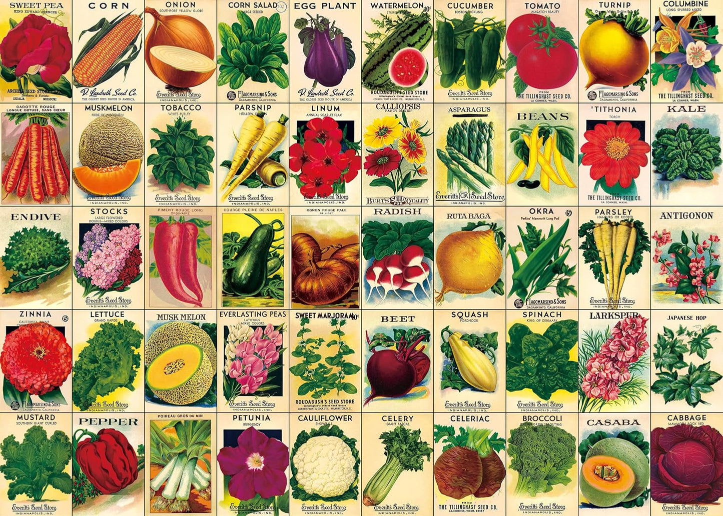Vintage Plant Puzzle 1000 Pieces for Adult, Flower Puzzle of Heirloom 