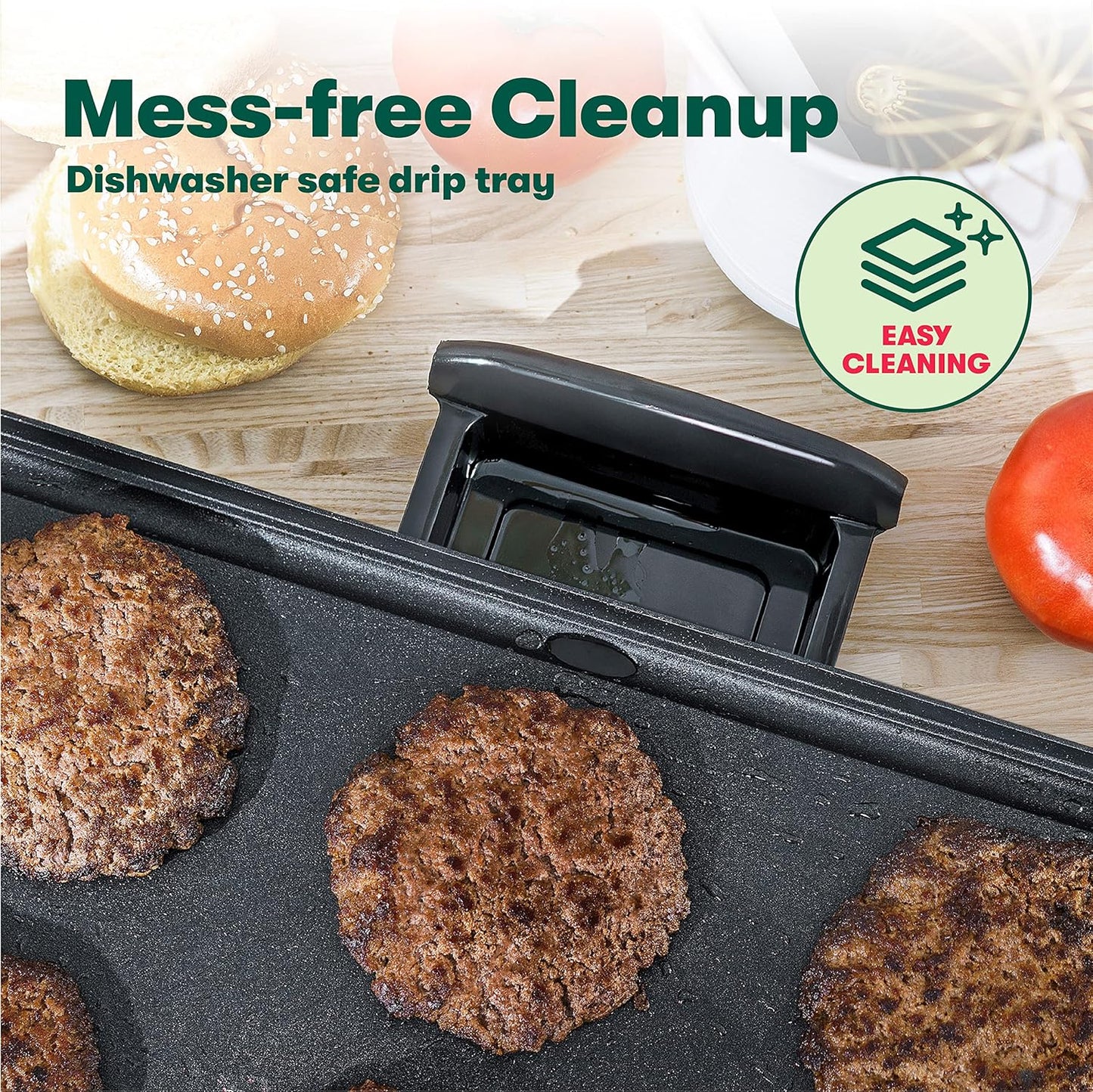 bella Electric Griddle with Warming Tray - Smokeless Indoor Grill, Non